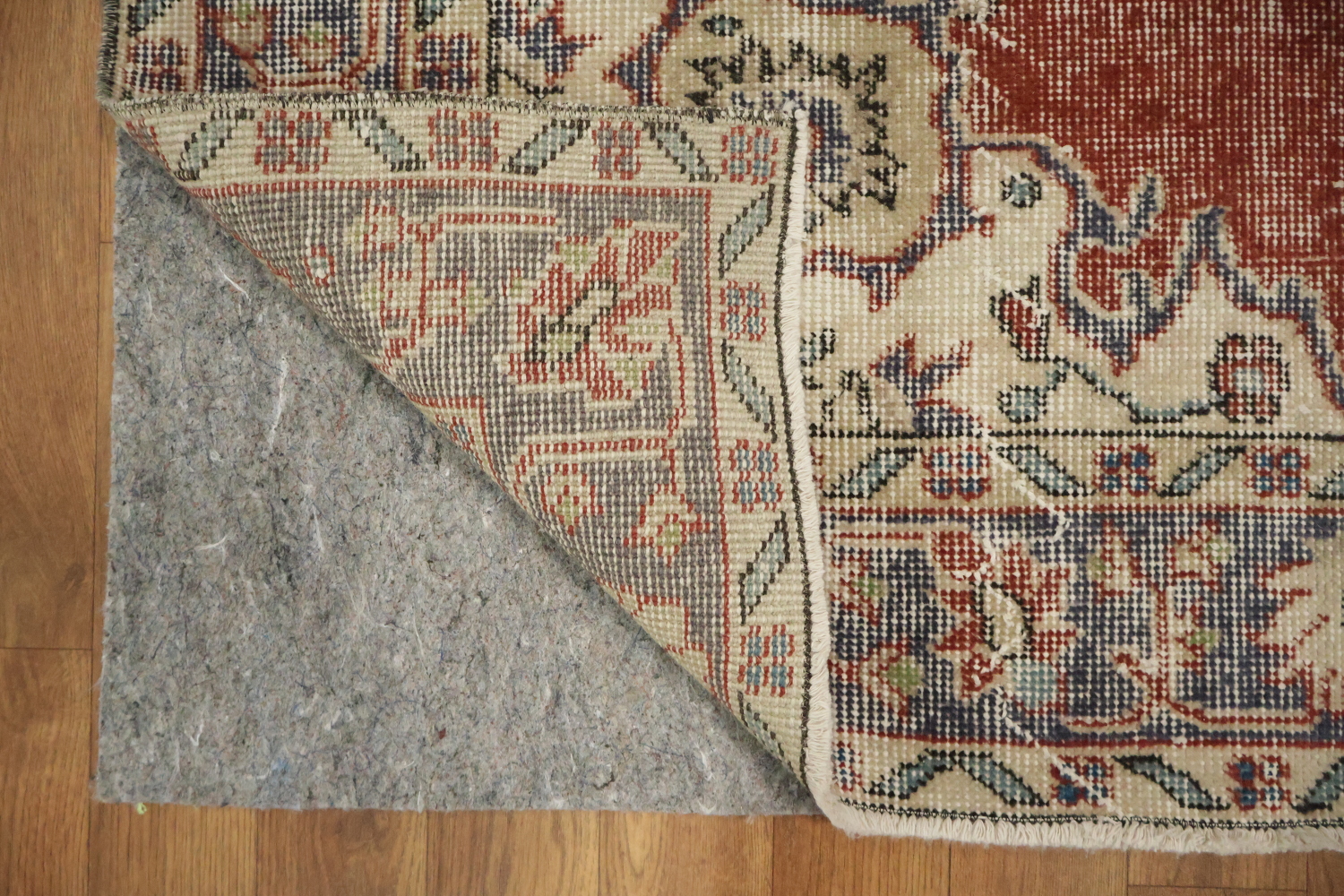 Distressed Anatolian Turkish Vintage Wool Area Rug 4x7