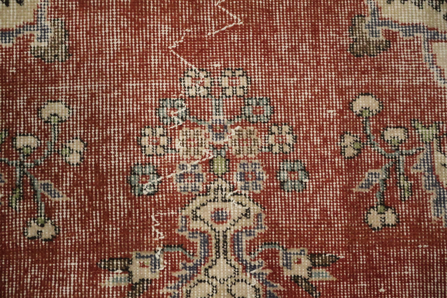 Distressed Anatolian Turkish Vintage Wool Area Rug 4x7