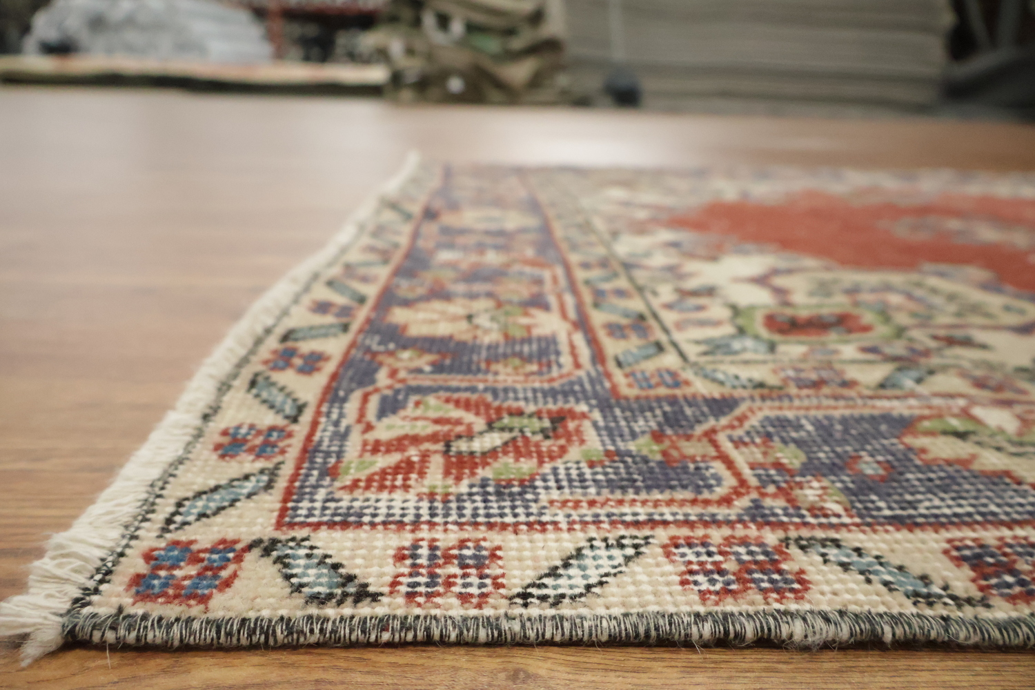 Distressed Anatolian Turkish Vintage Wool Area Rug 4x7