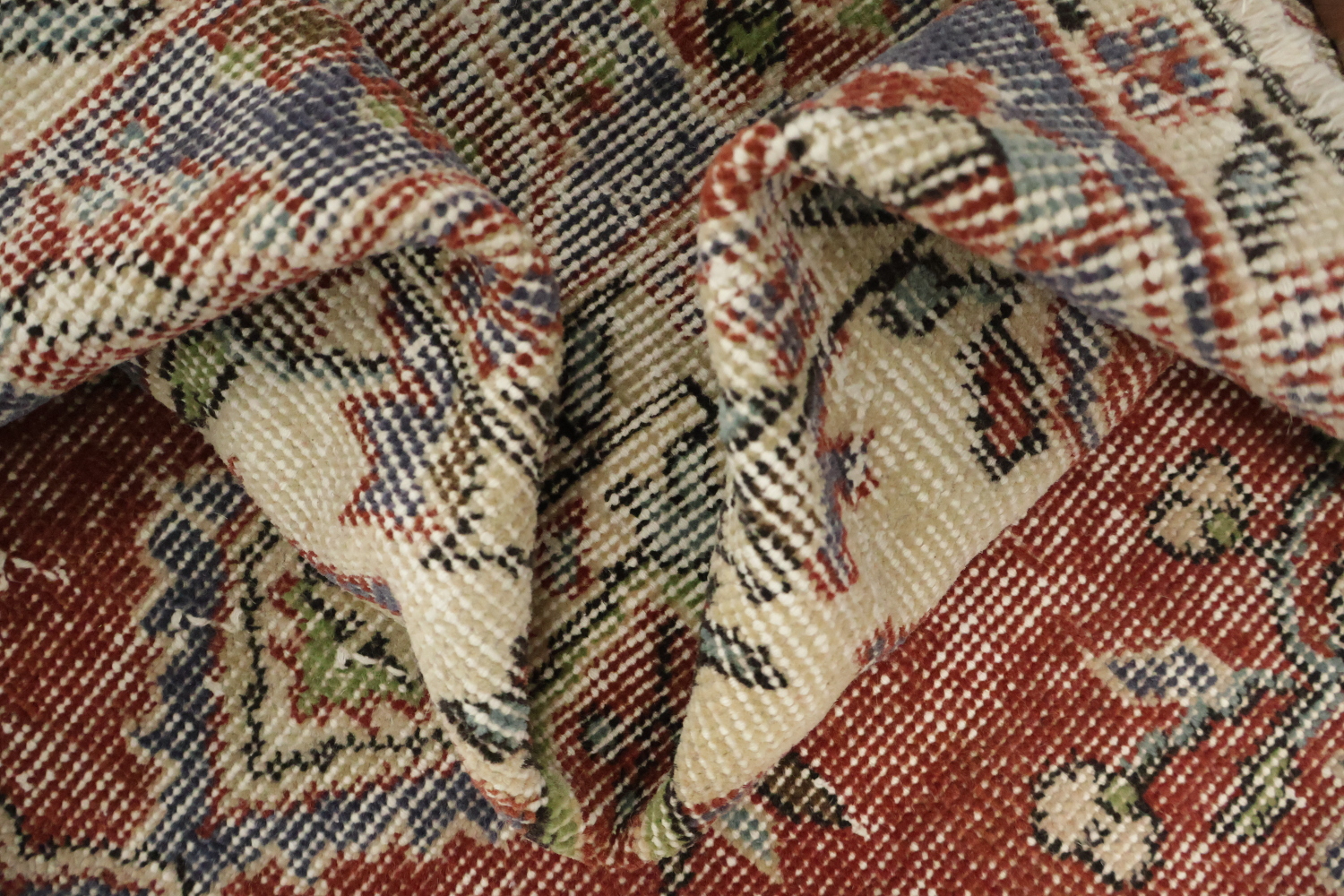 Distressed Anatolian Turkish Vintage Wool Area Rug 4x7