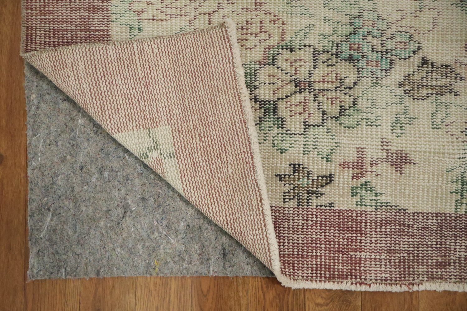Vintage Distressed Wool Anatolian Turkish Area Rug 5x9