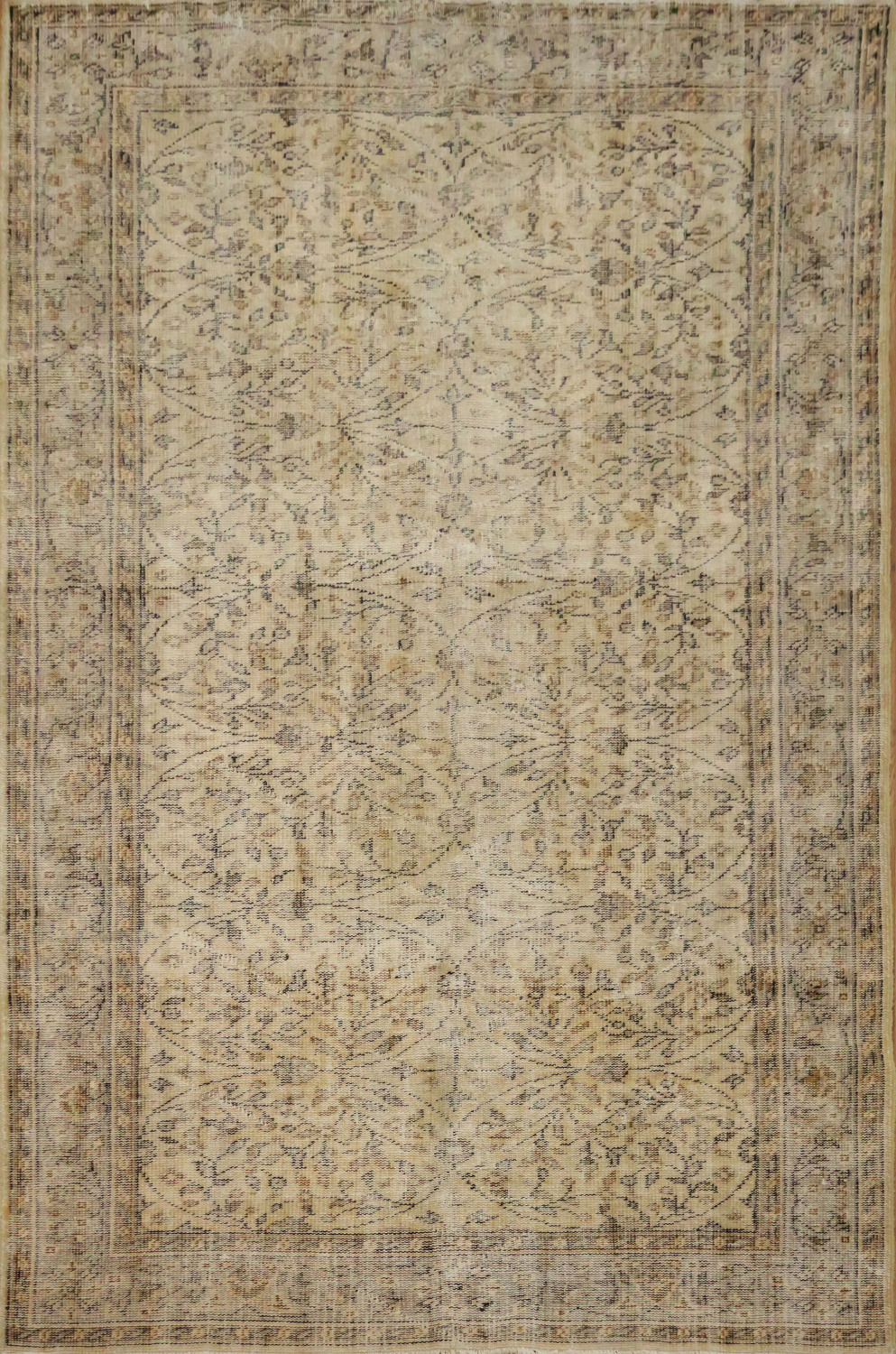 All Over Wool Vintage Distressed Turkish Area Rug 6x9