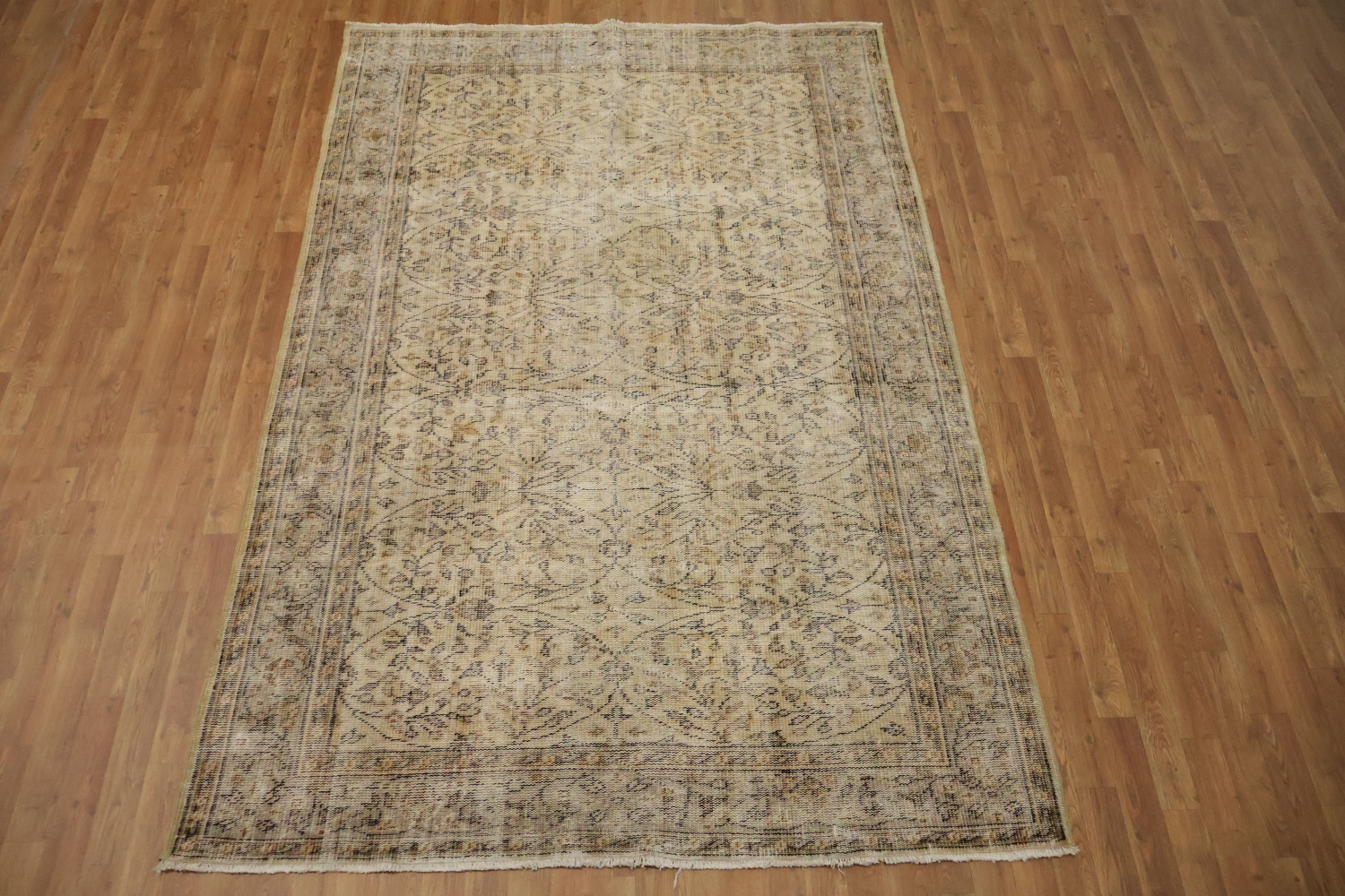 All Over Wool Vintage Distressed Turkish Area Rug 6x9