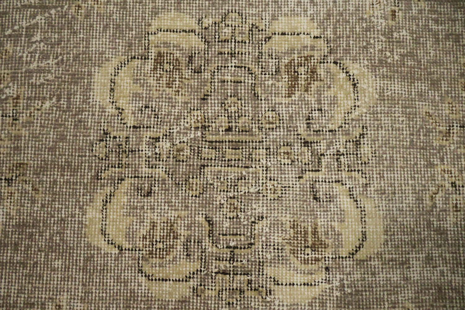 Muted Wool Vintage Distressed Turkish Area Rug 4x7