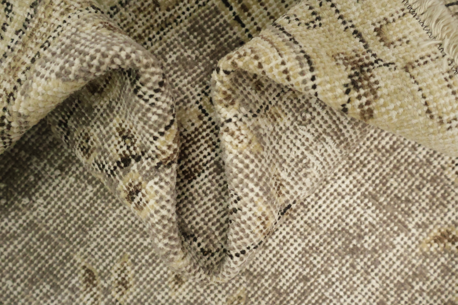 Muted Wool Vintage Distressed Turkish Area Rug 4x7