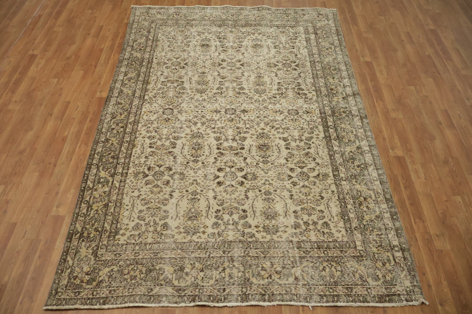 Sophisticated Oriental Rug with Detailed Floral Motifs Distressed 6x9