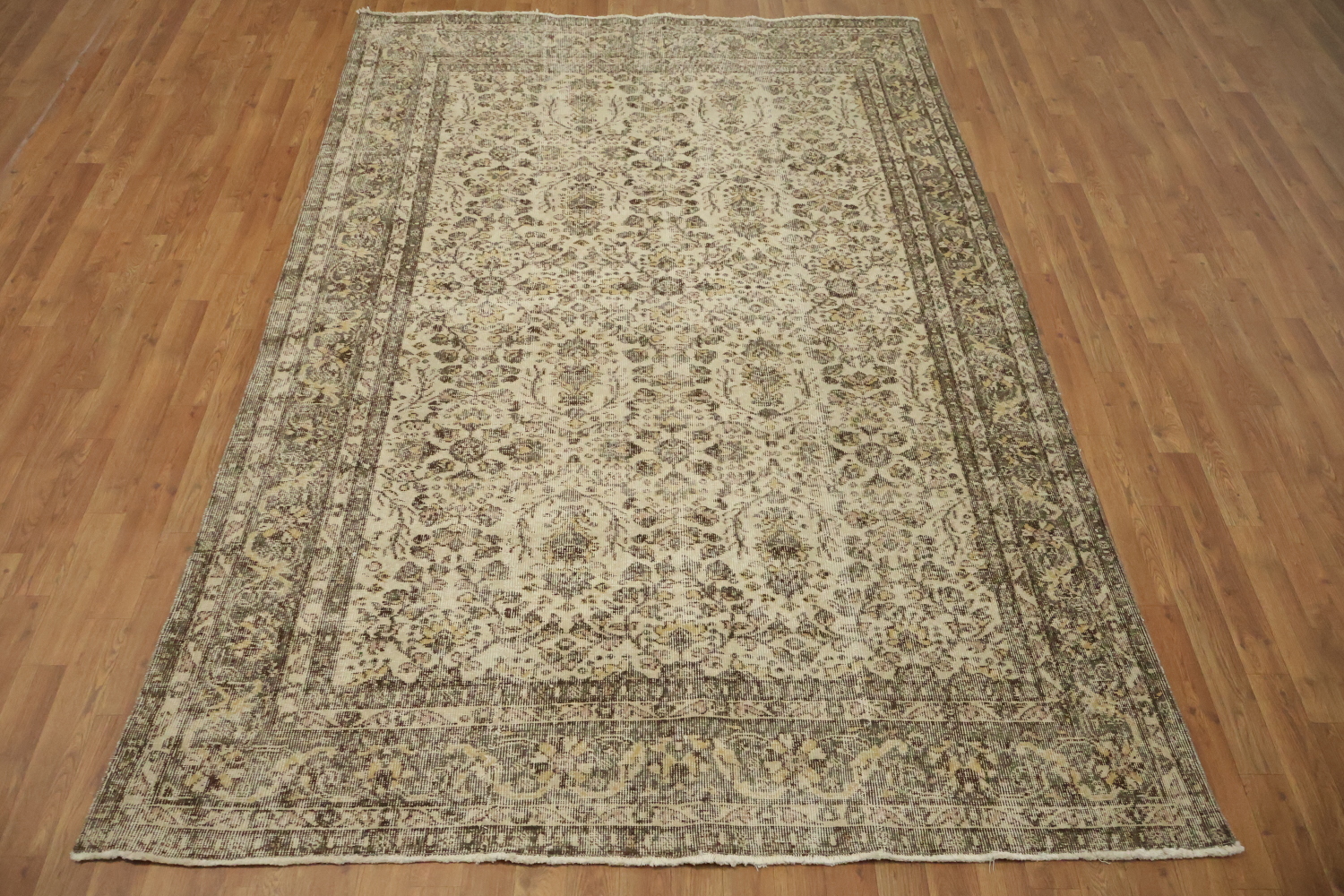 Sophisticated Oriental Rug with Detailed Floral Motifs Distressed 6x9
