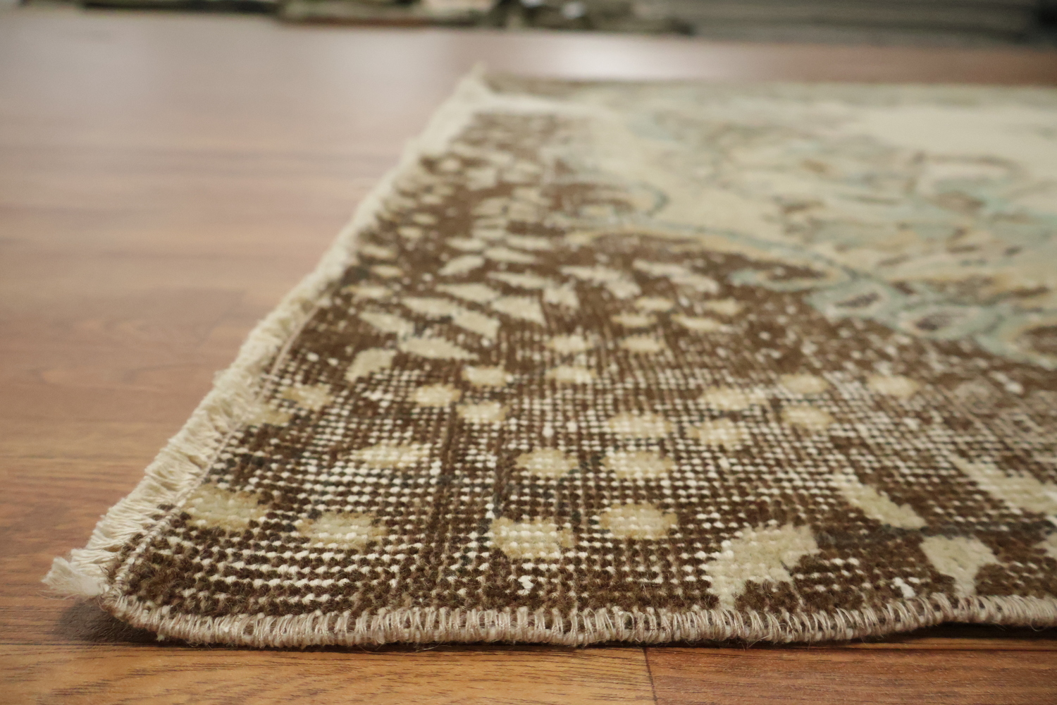 Floral Vintage Distressed Wool Area Rug 6x9
