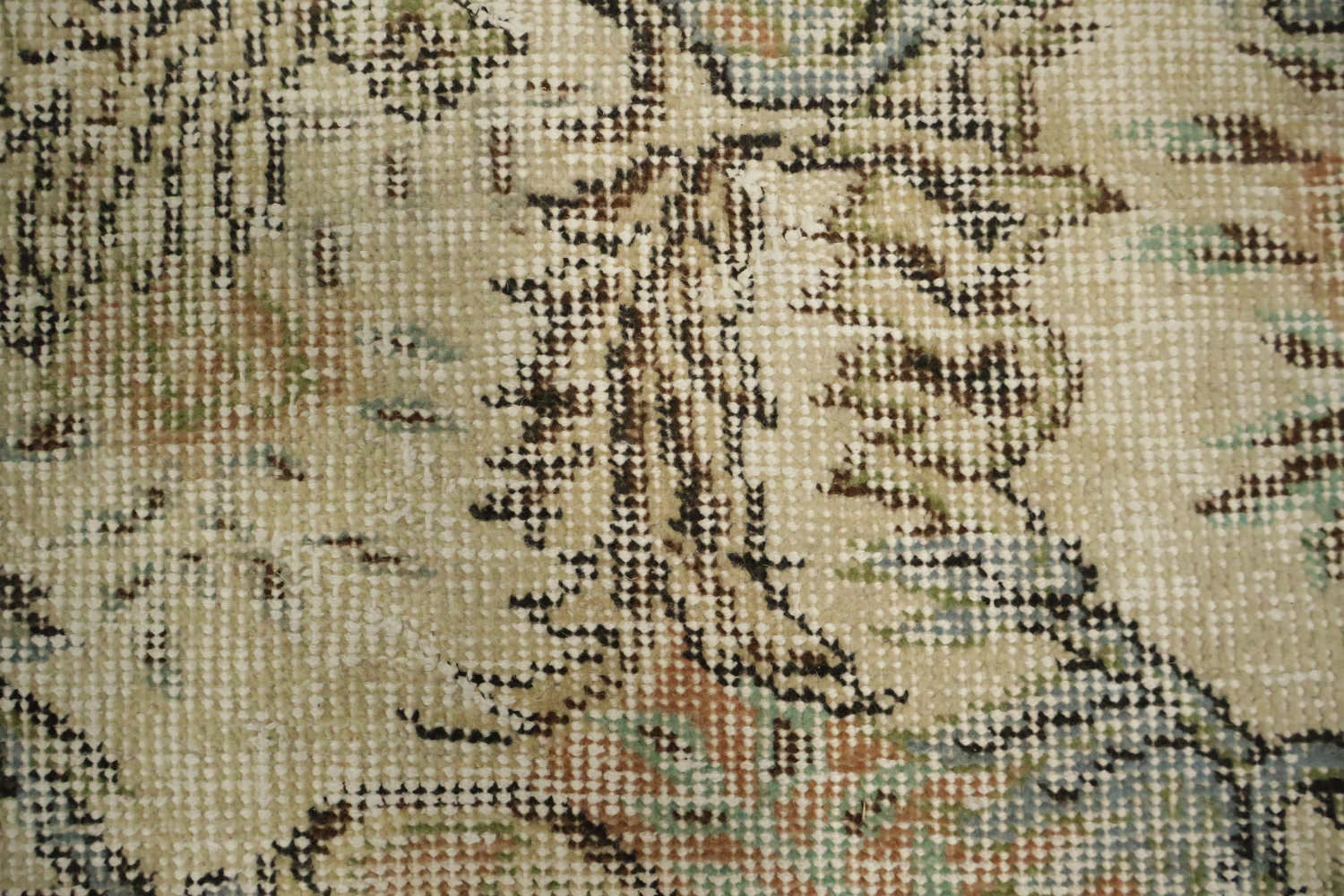 Muted Wool Vintage Distressed Turkish Area Rug 6x9