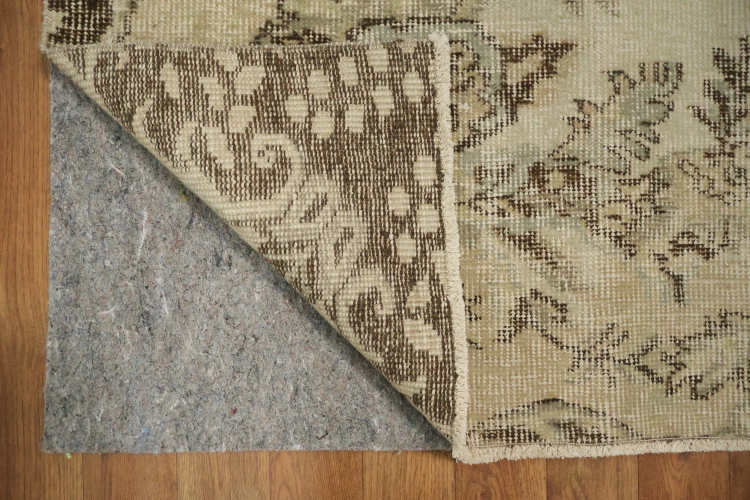 Vintage Distressed Wool Floral Turkish Area Rug 6x9