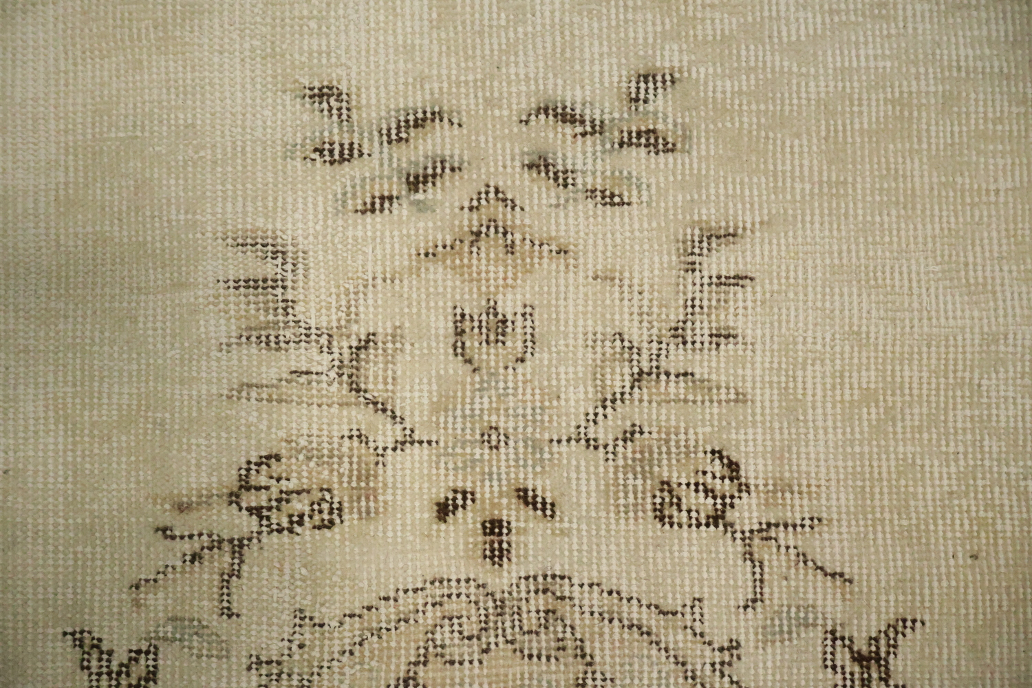 Vintage Distressed Wool Floral Turkish Area Rug 6x9
