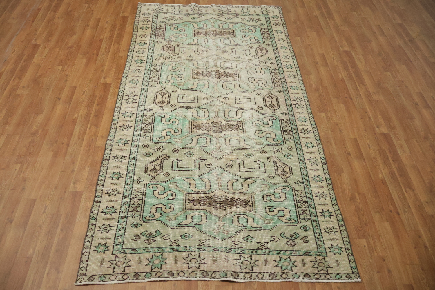 Vintage Distressed Anatolian Turkish Area Rug 5x9