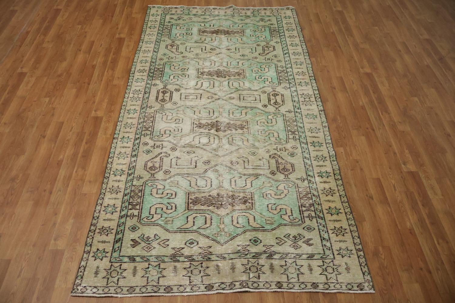 Vintage Distressed Anatolian Turkish Area Rug 5x9