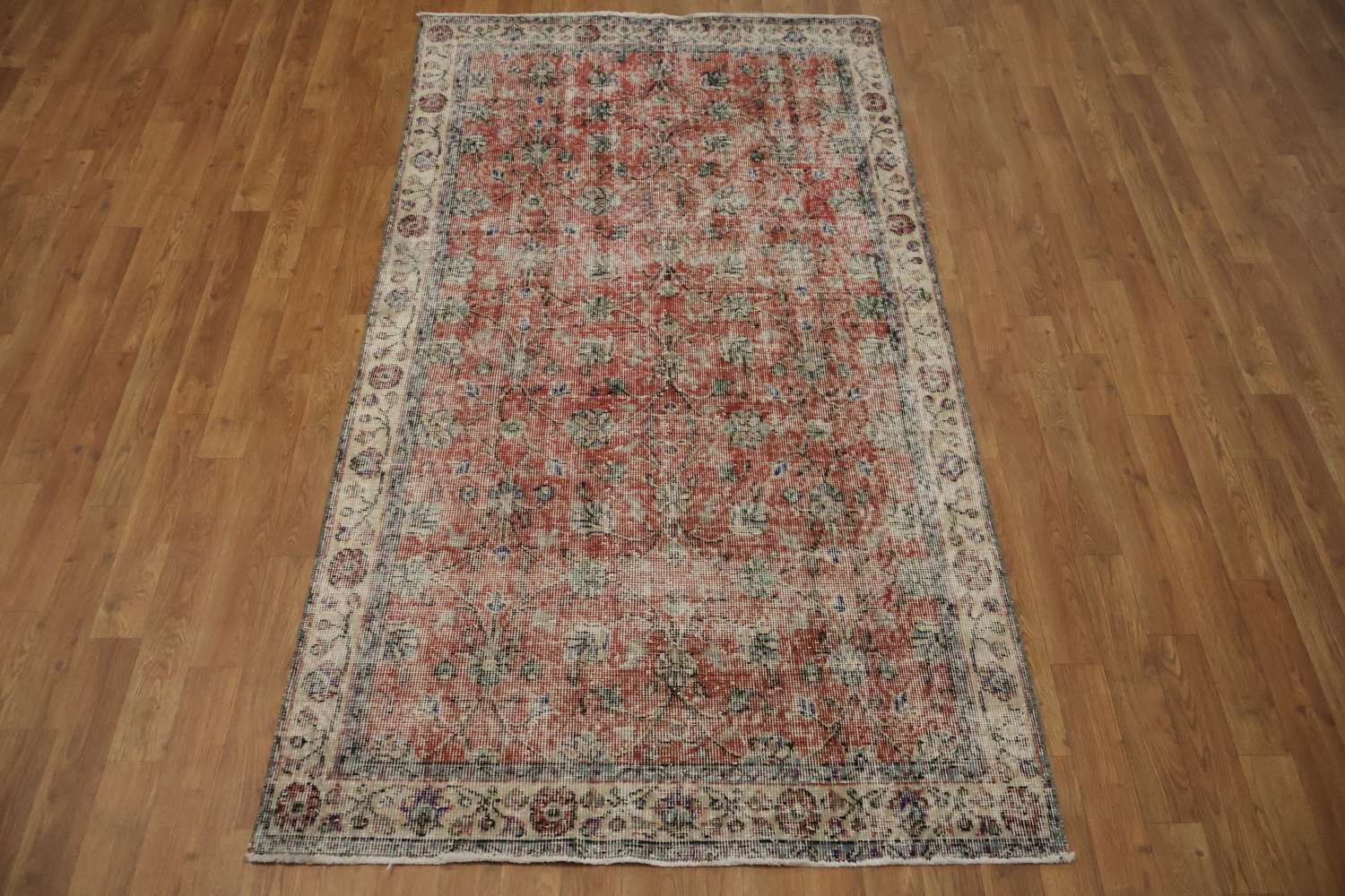 Vintage Distressed Anatolian Turkish Area Rug 4x7