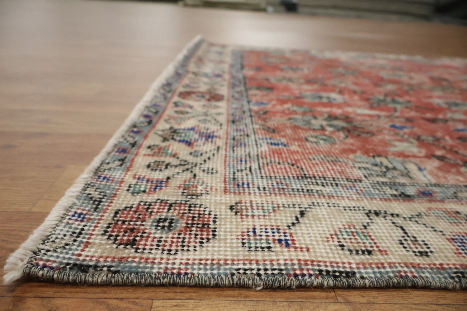 Vintage Distressed Anatolian Turkish Area Rug 4x7