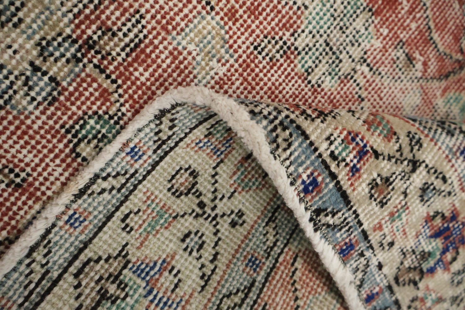 Vintage Distressed Anatolian Turkish Area Rug 4x7