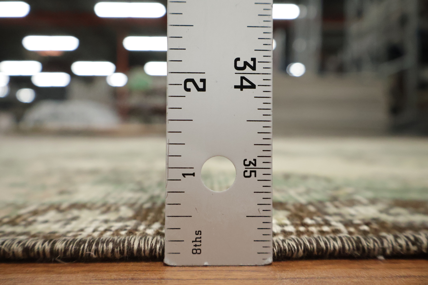 Classic Ivory and Olive Rug with Detailed Floral Patterns 6x10