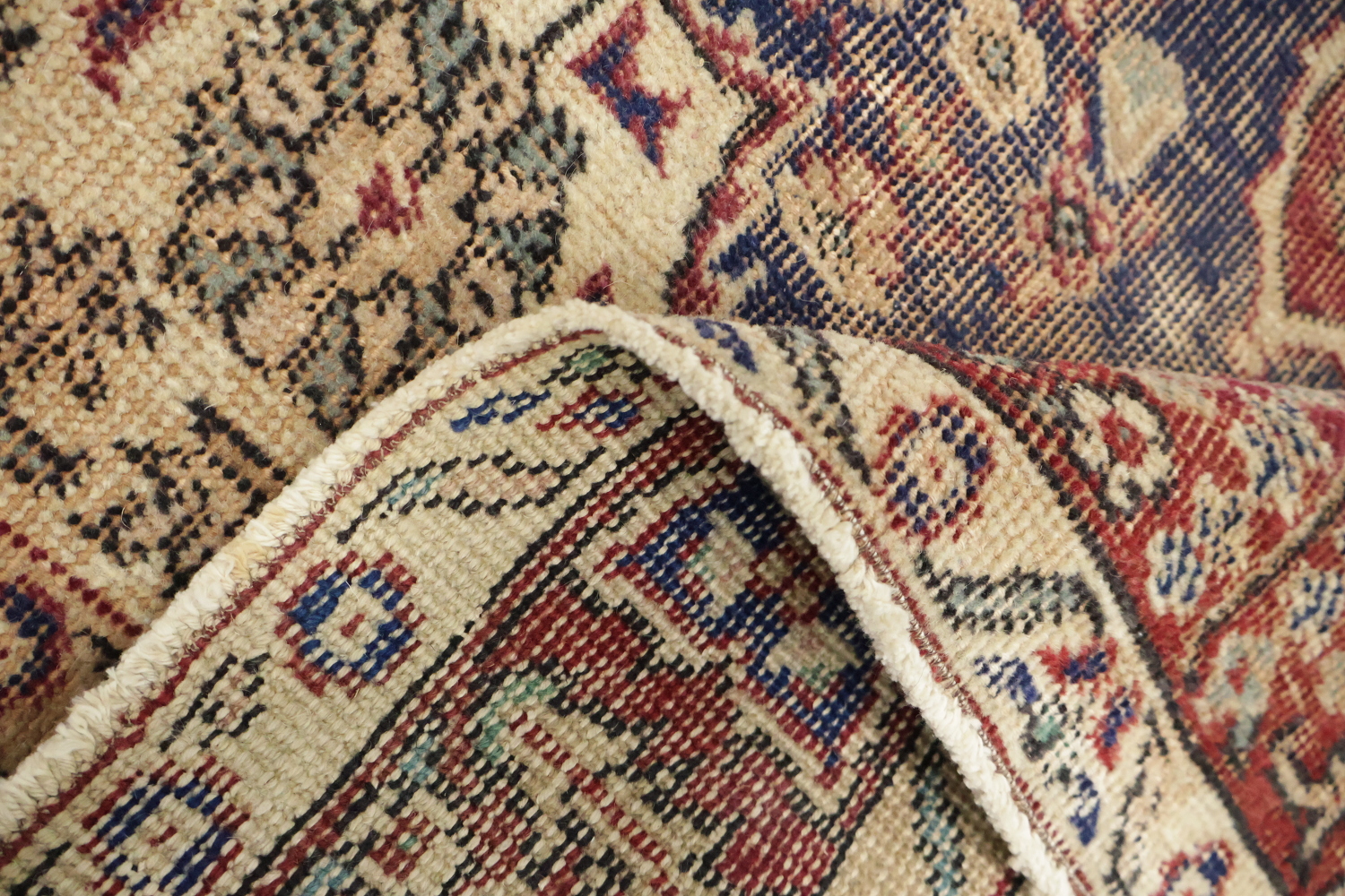 Medallion Vintage Wool Distressed Turkish Area Rug 4x7