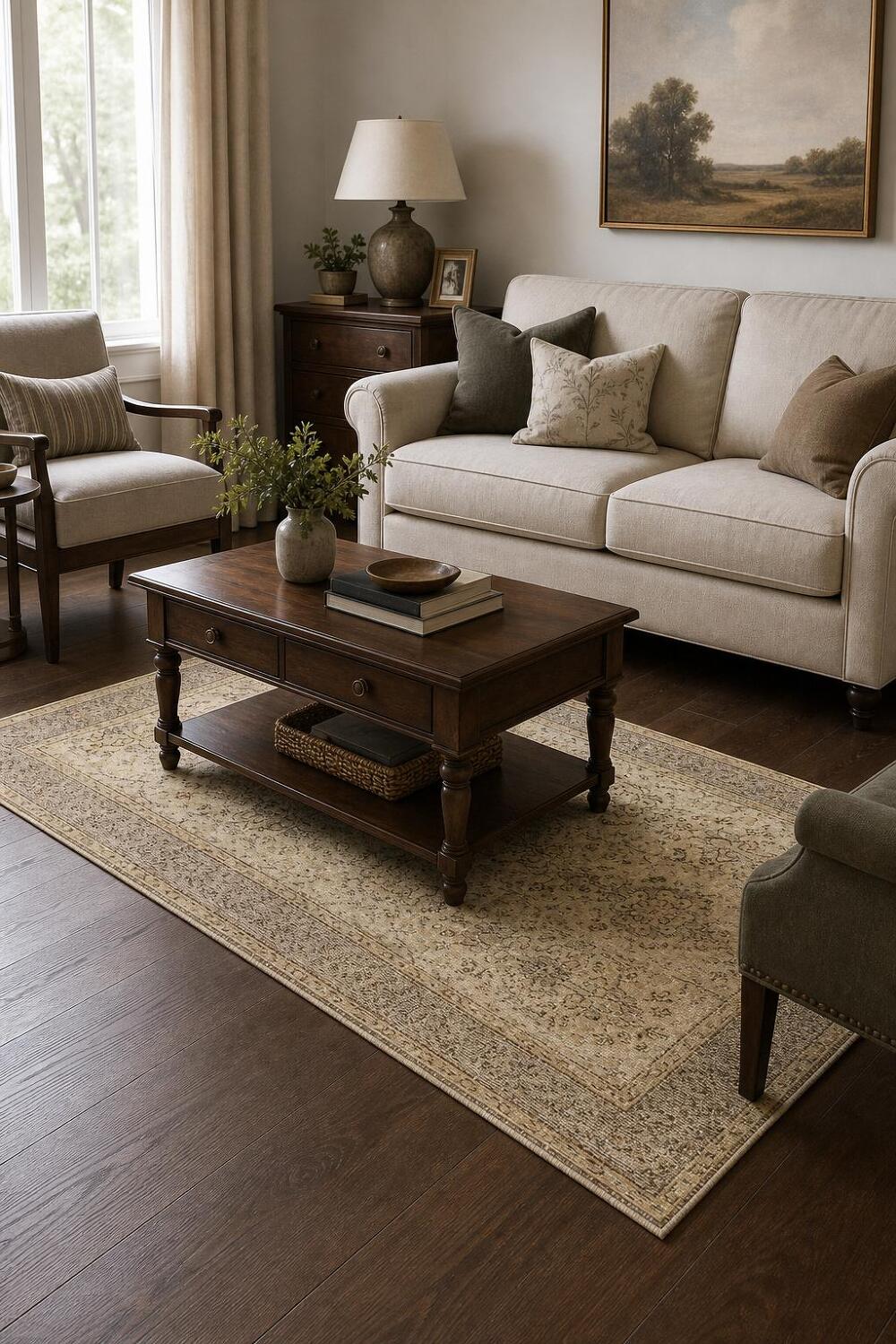 Elegant Floral Pattern Rug for Classic Living Spaces 4x7
