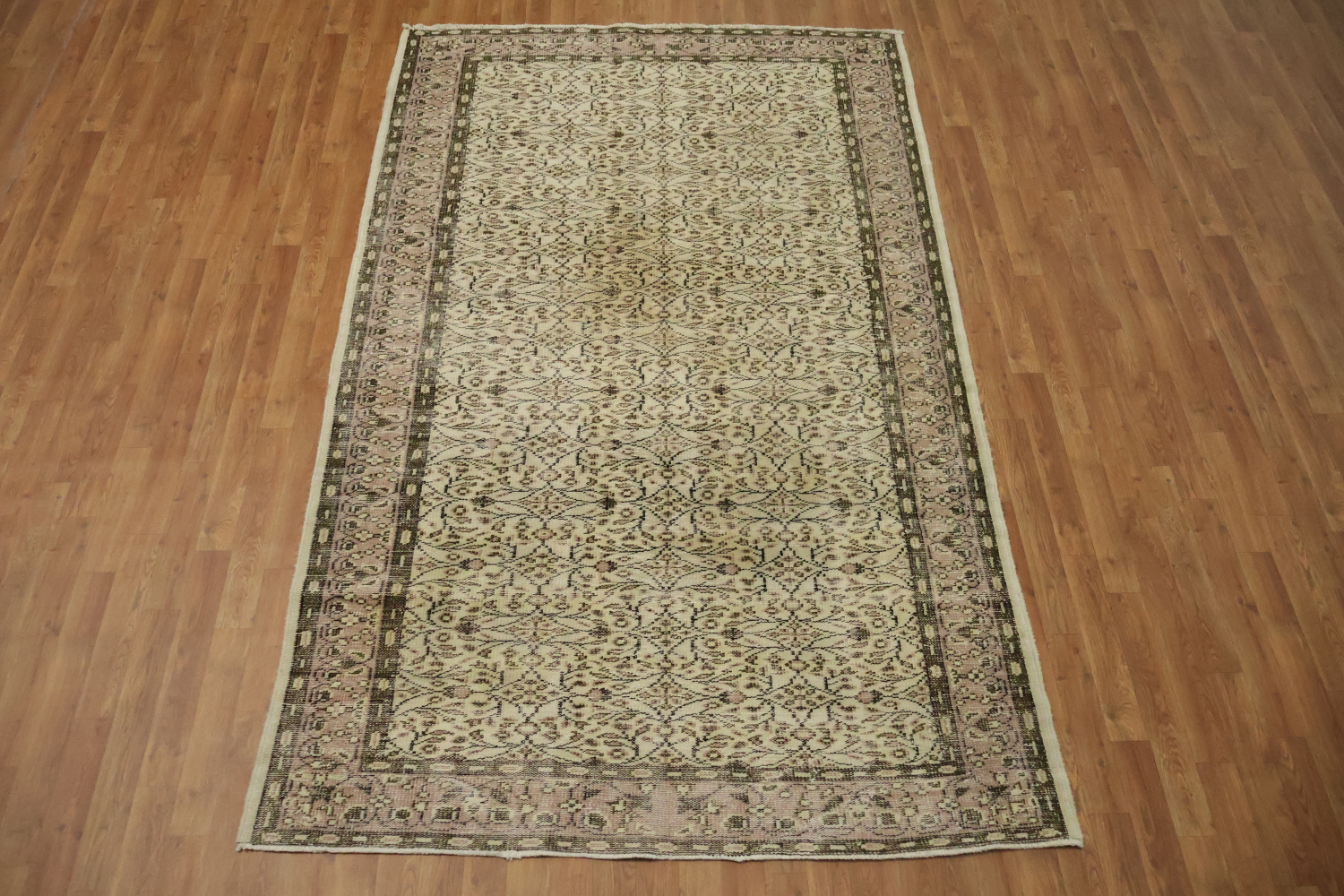 Vintage Elegance: Luxurious Beige and Brown Patterned Rug 6x9