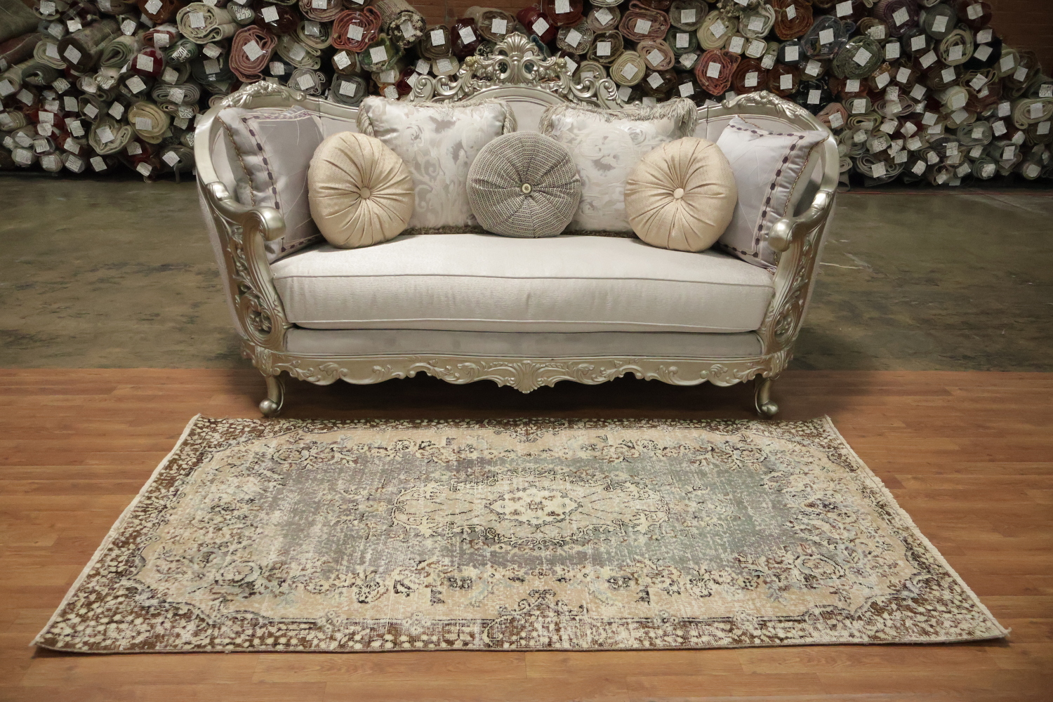 Vintage Distressed Anatolian Turkish Area Rug