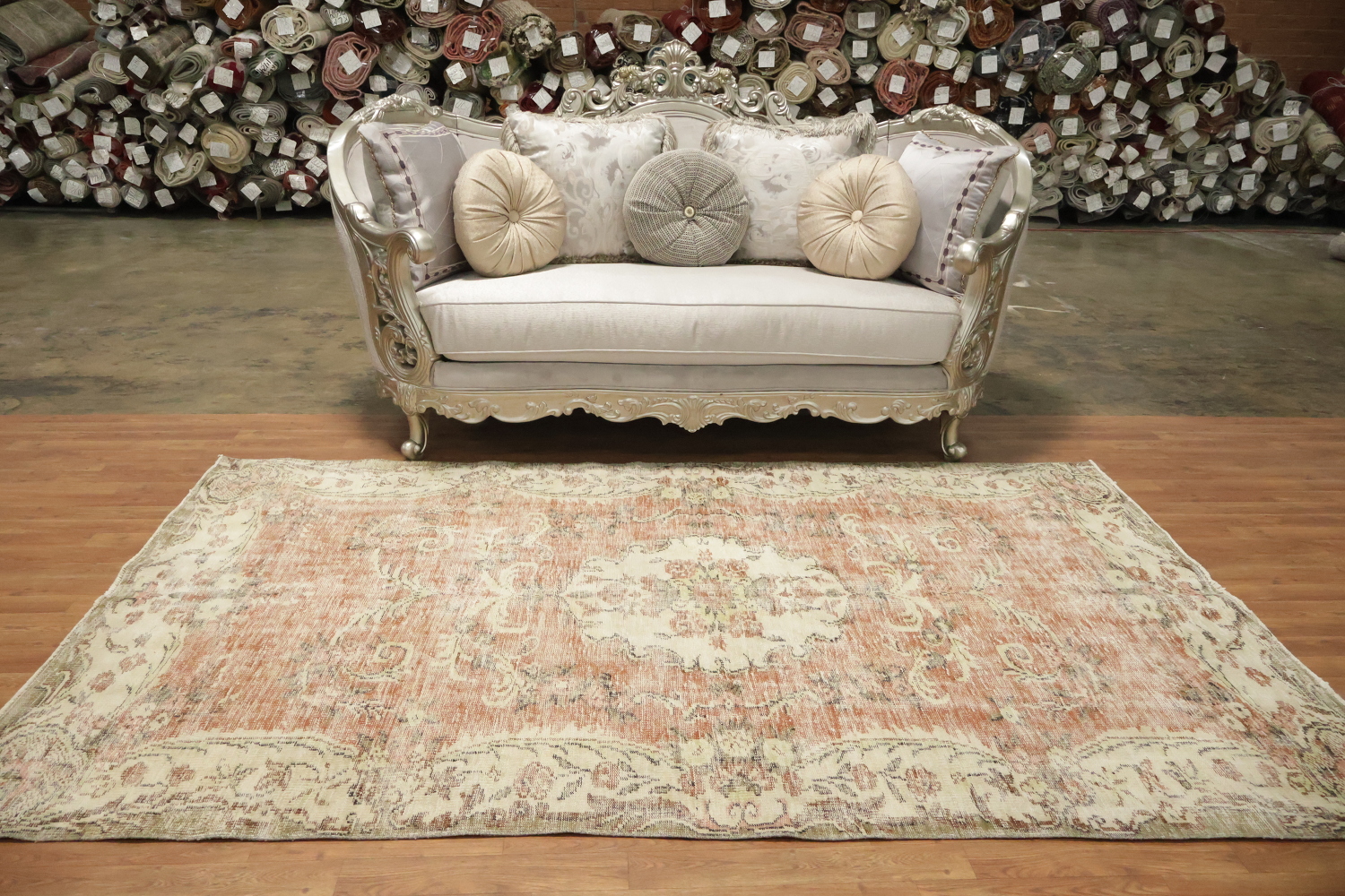 Vintage Distressed Anatolian Turkish Area Rug 6x9