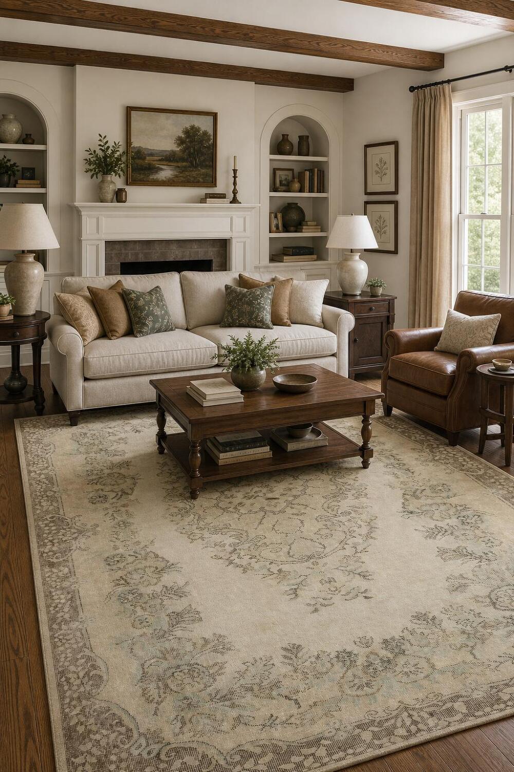 Elegant floral and medallion area rug with vintage charm 6x10