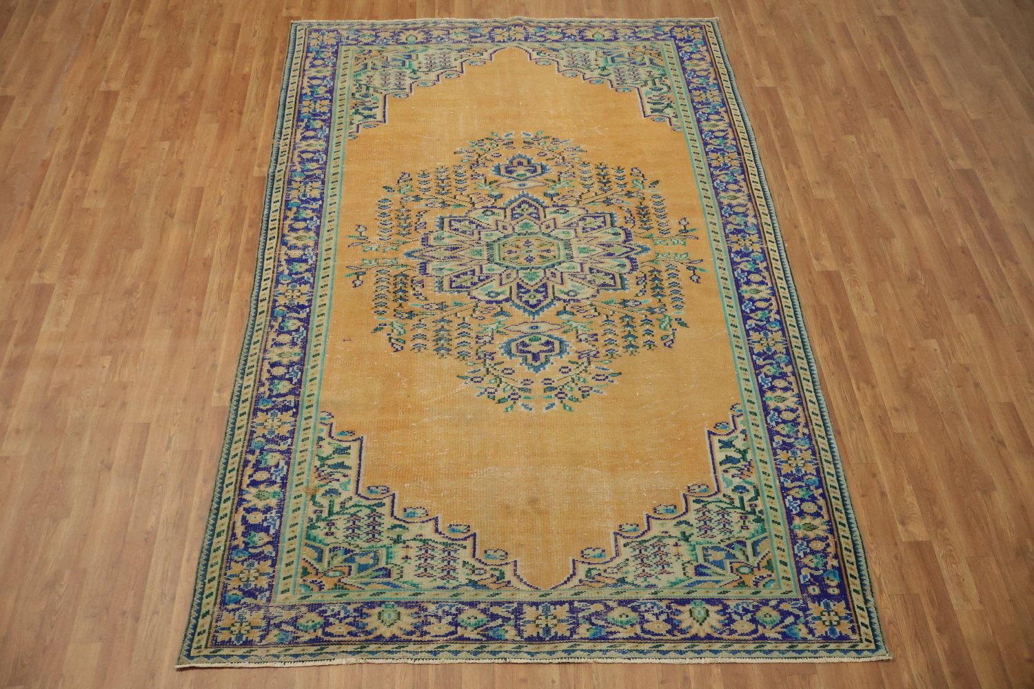 Vintage Distressed Anatolian Turkish Area Rug 6x9