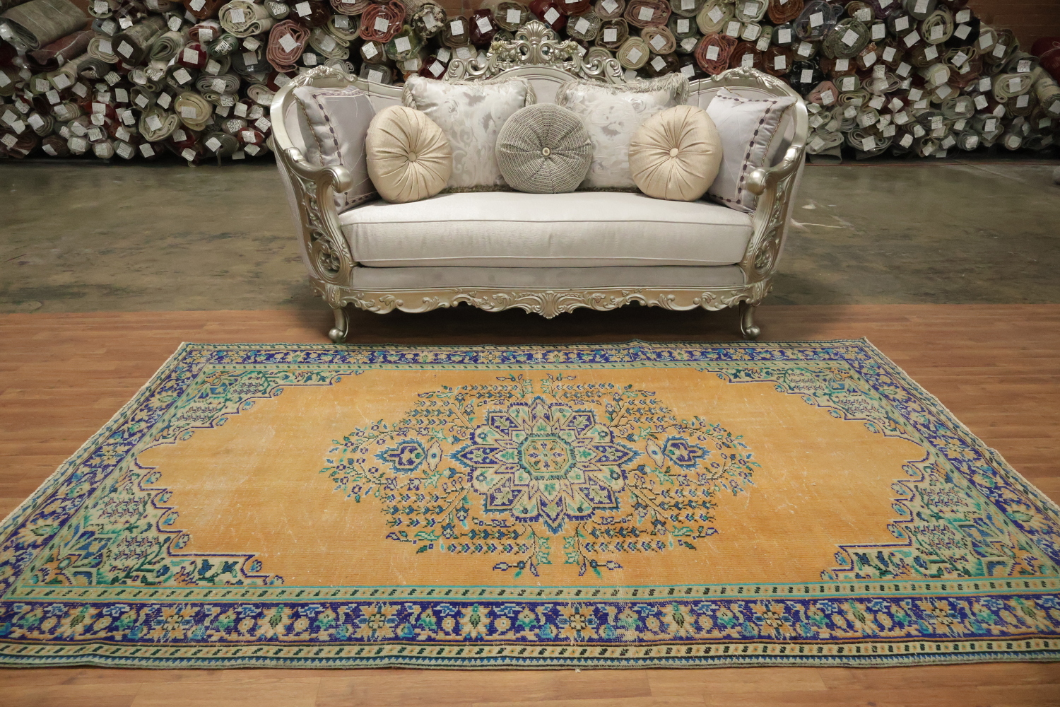 Vintage Distressed Anatolian Turkish Area Rug 6x9