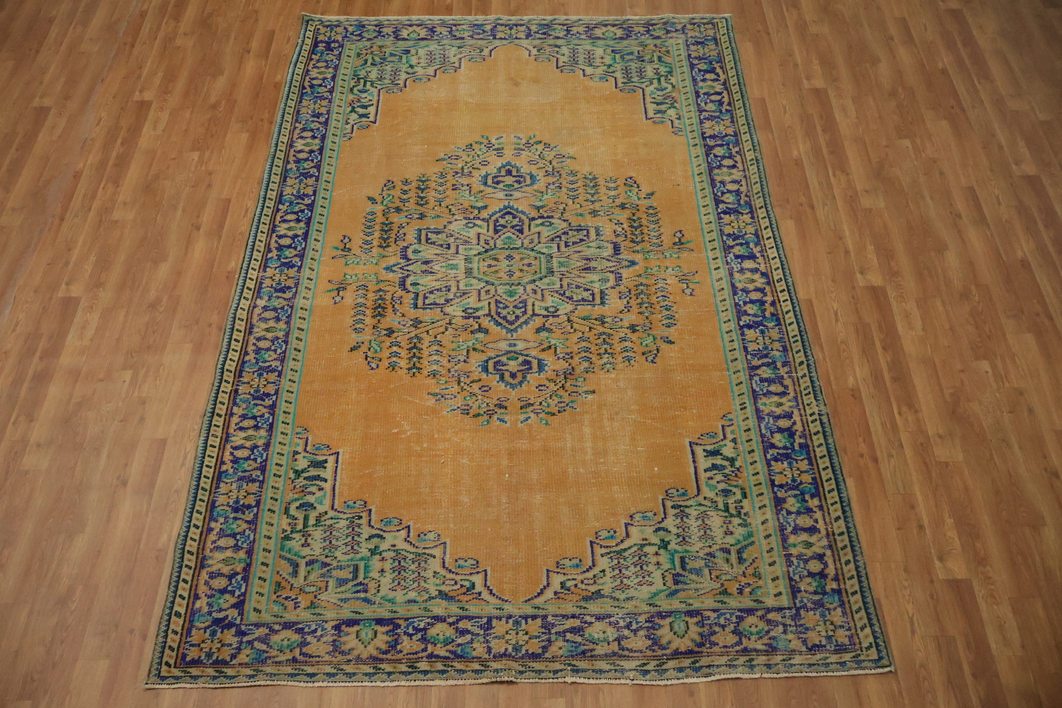 Vintage Distressed Anatolian Turkish Area Rug 6x9