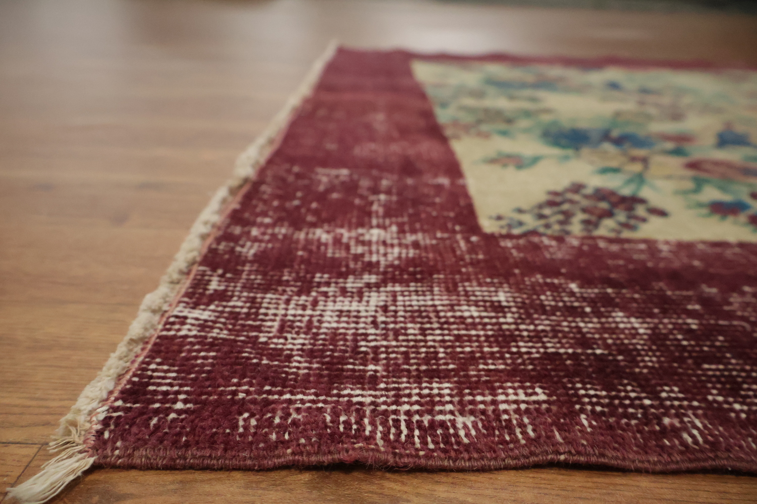 Animal Pictorial Vintage Distressed Turkish Area Rug 4x7