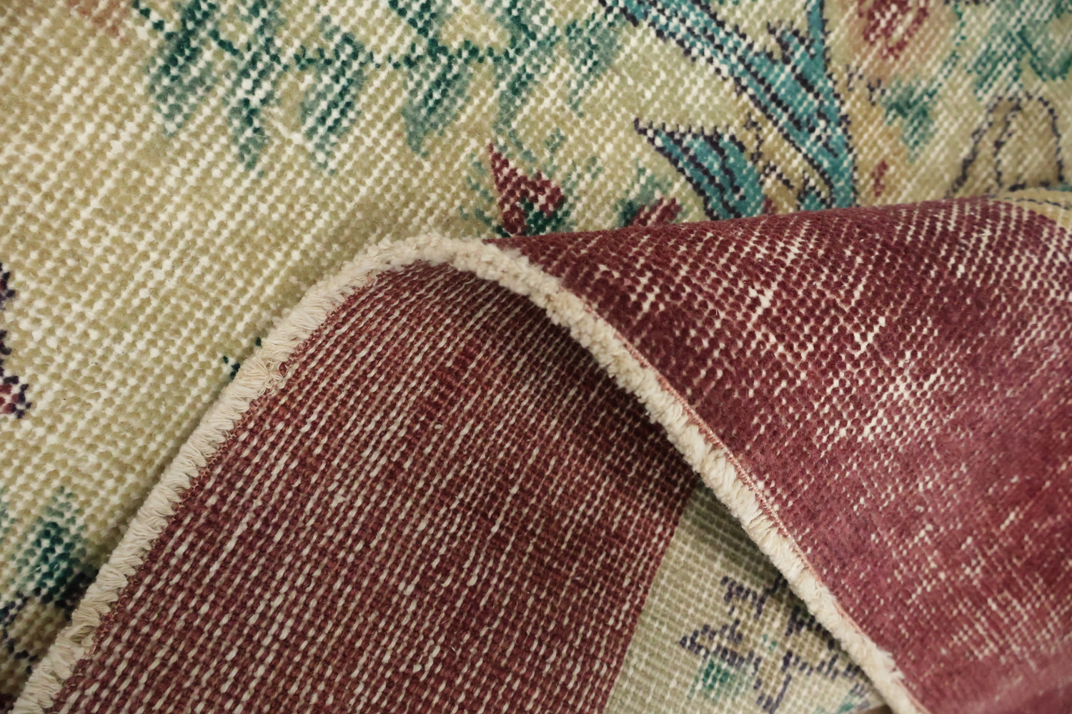 Animal Pictorial Vintage Distressed Turkish Area Rug 4x7