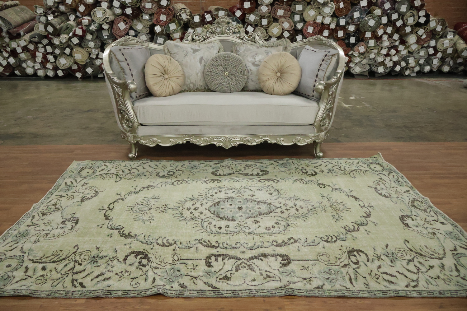 Vintage Distressed Anatolian Turkish Area Rug 6x9
