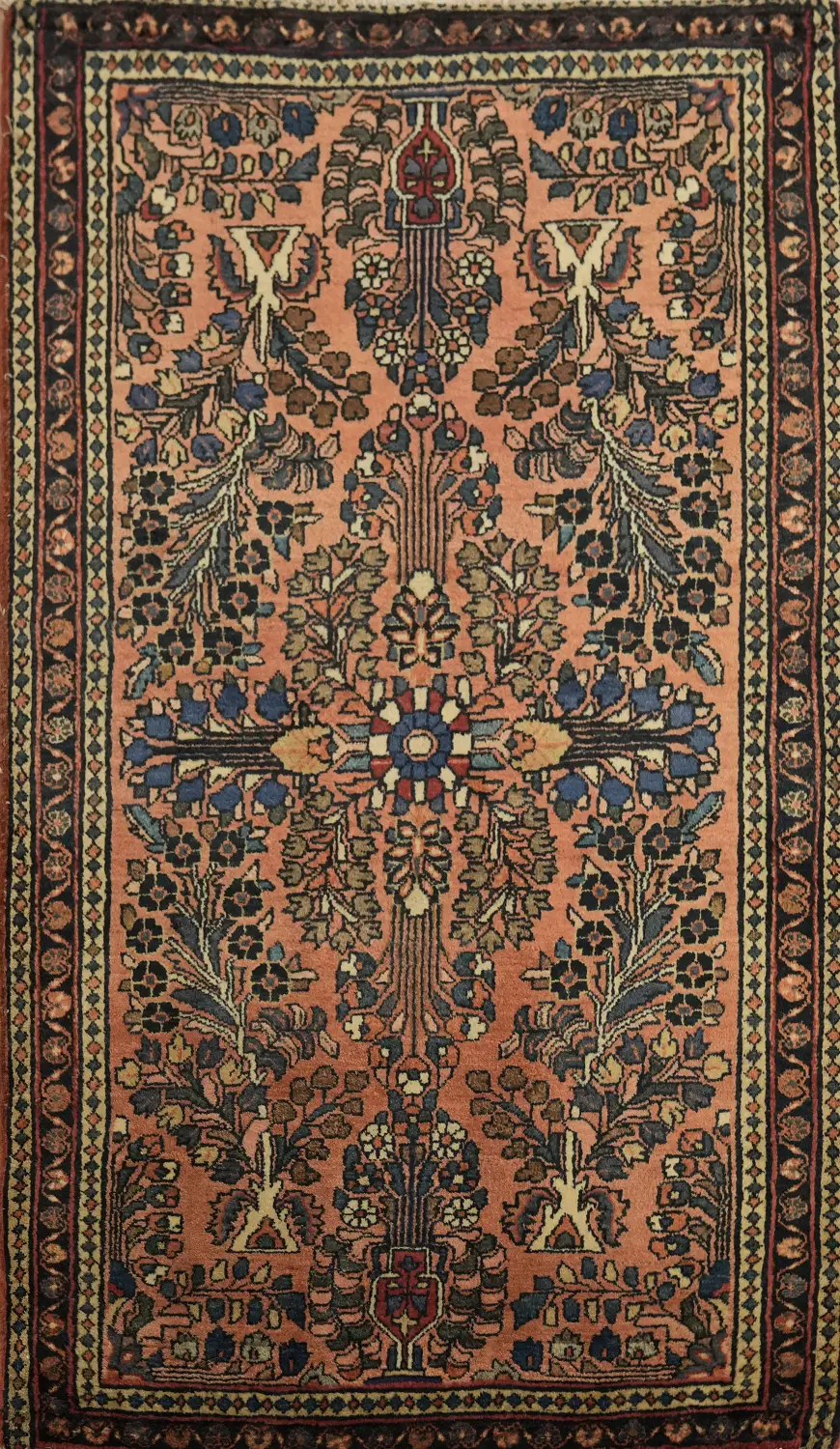 Premium Quality Wool Vegetable Dye Sarouk Persian Rug 2x4