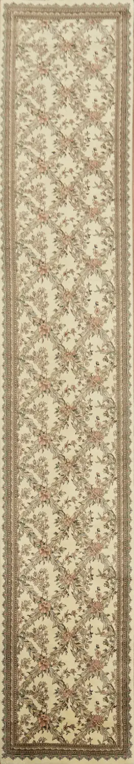 Top Quality Floral Wool Tabriz Chinese Runner Rug 3x14
