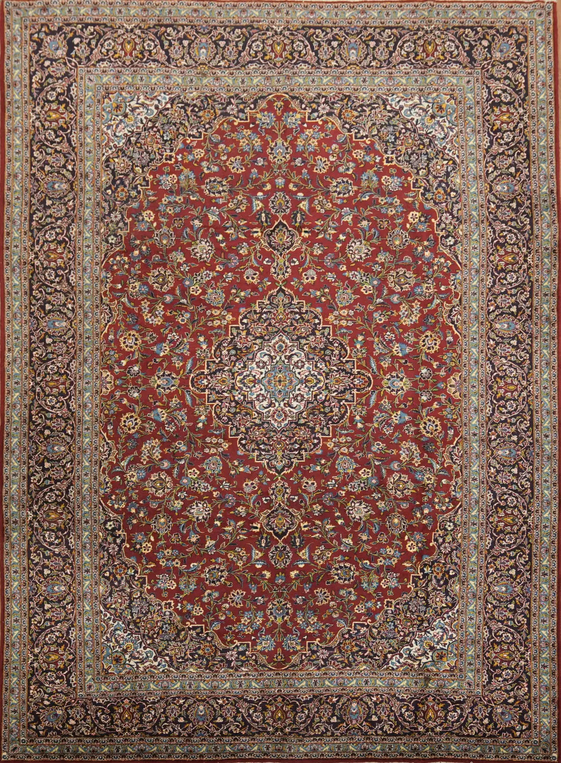 Kashan Persian Area Wool Rug 10x13