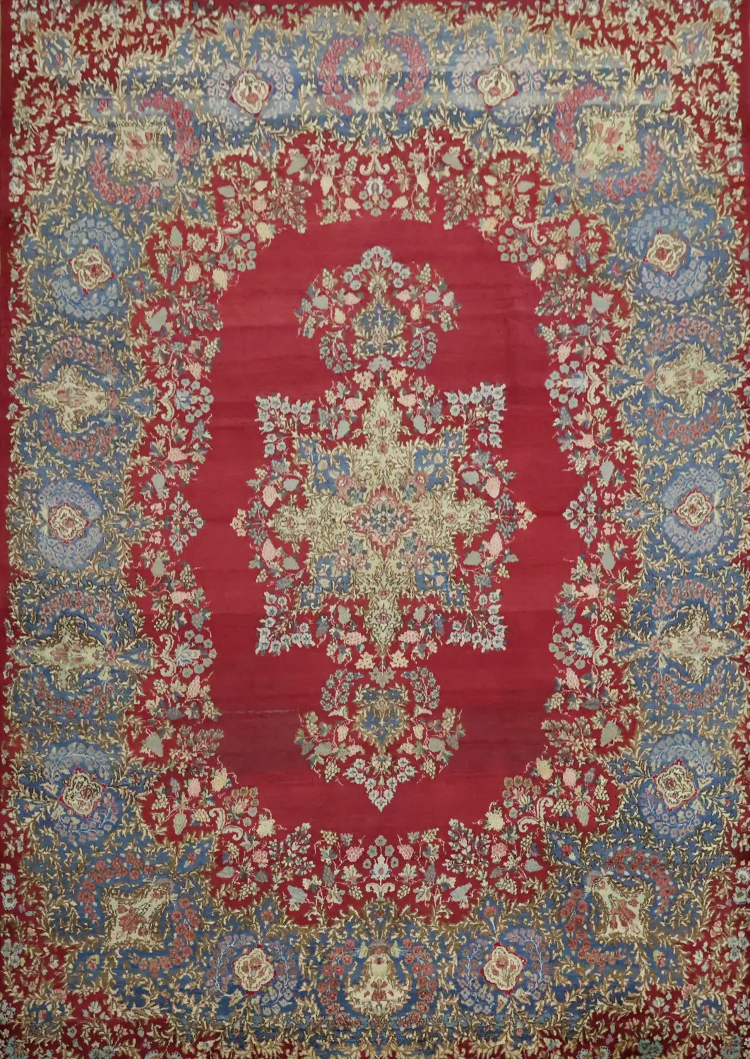 Floral Wool Kerman Persian Area Rug 9x12