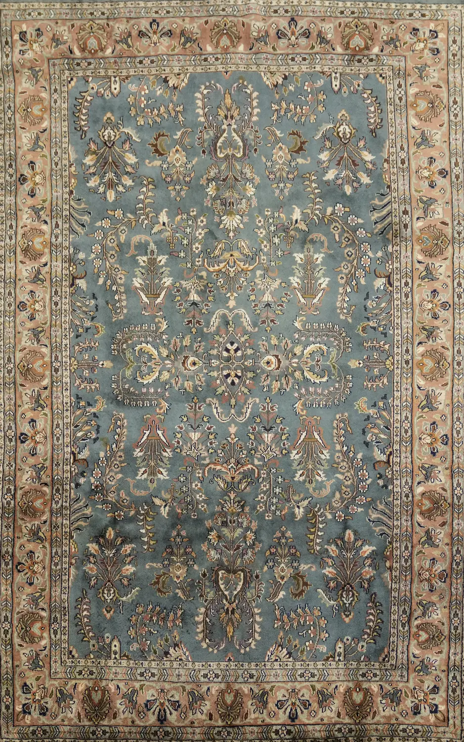 All Over Flora Wool Tabriz Oriental Area Rug 6x10