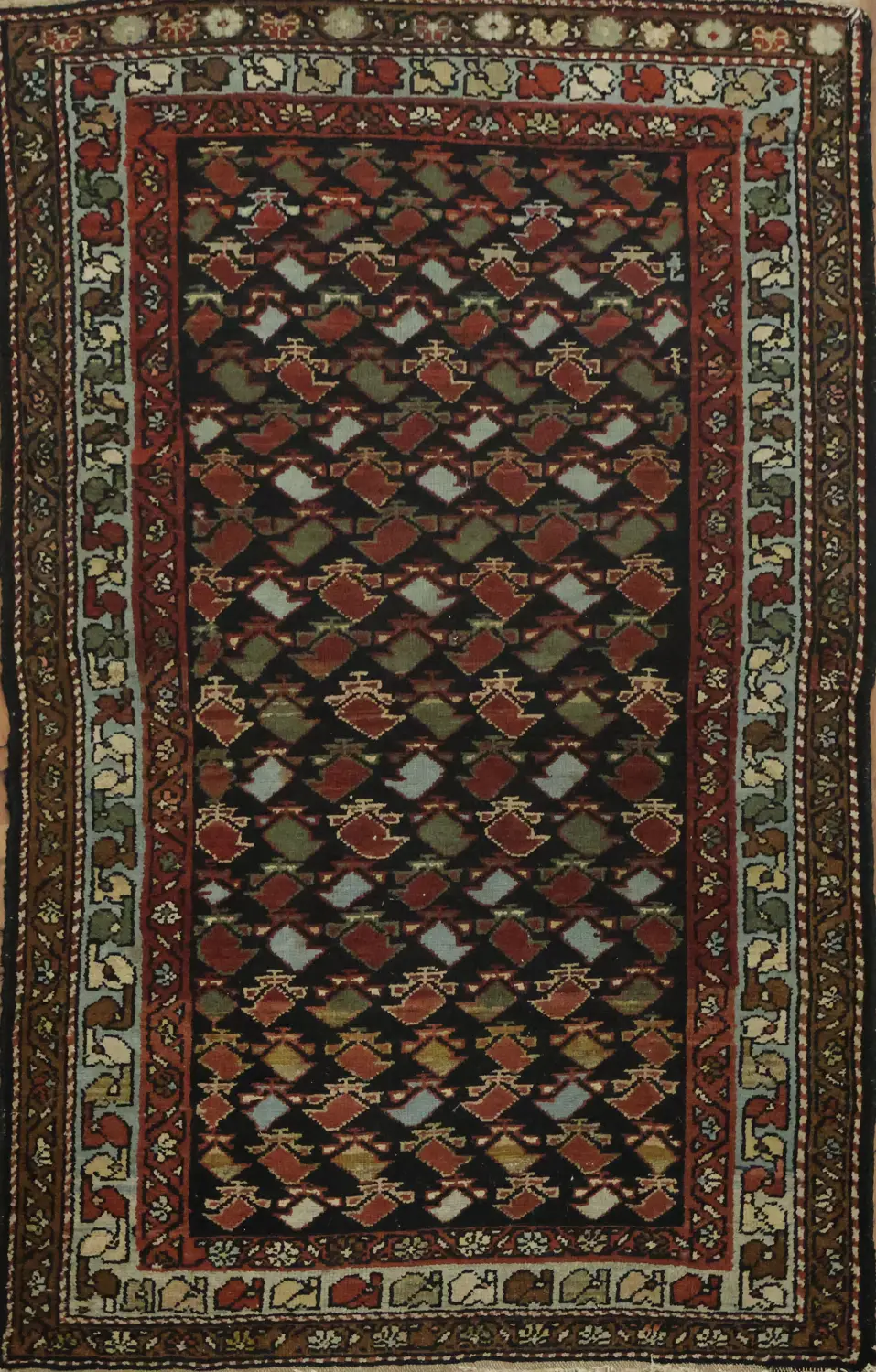 All Over Geometric Wool Malayer Persian Rug 3x5