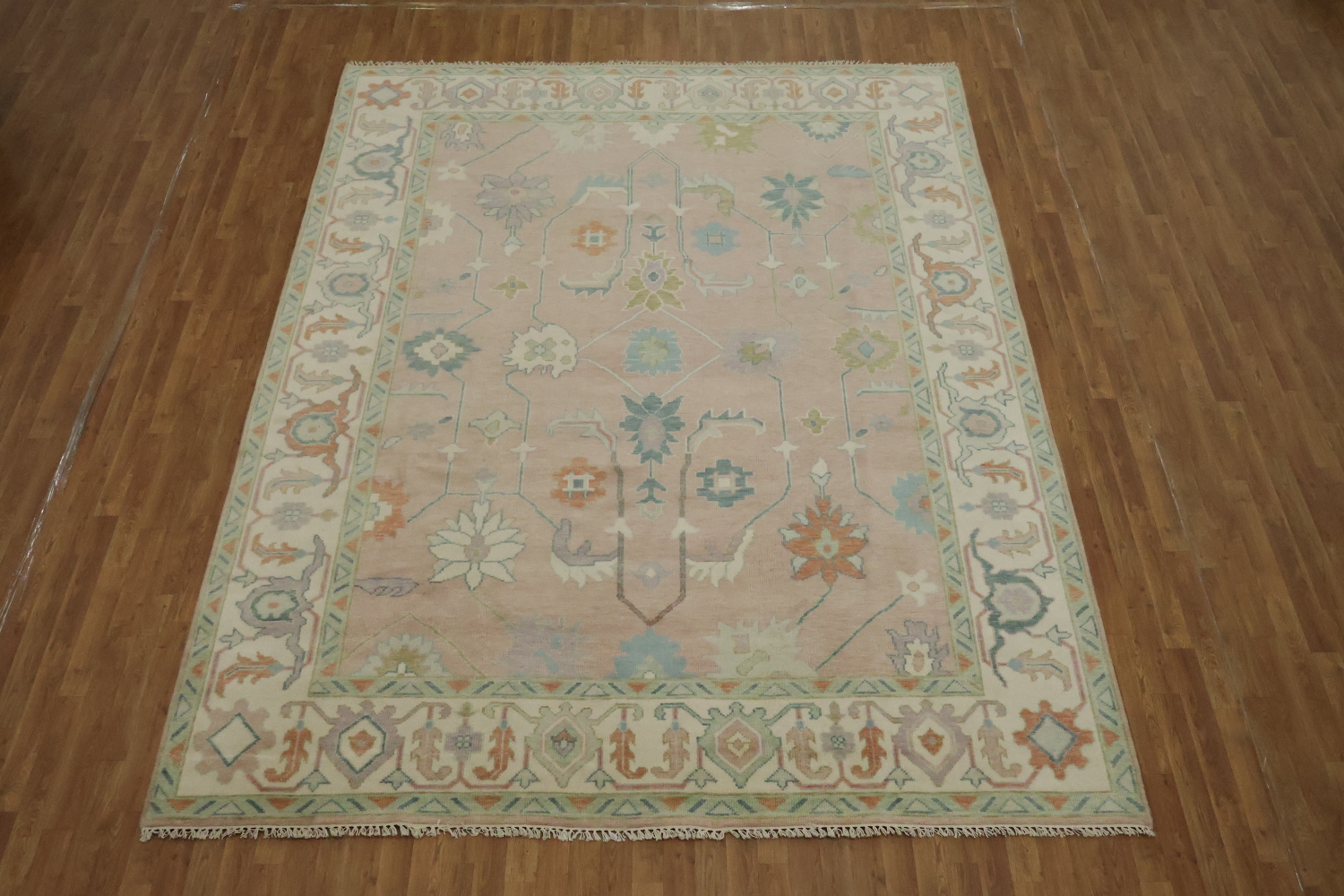 Traditional Pastel Oushak Hand Made Area Rug 9x12
