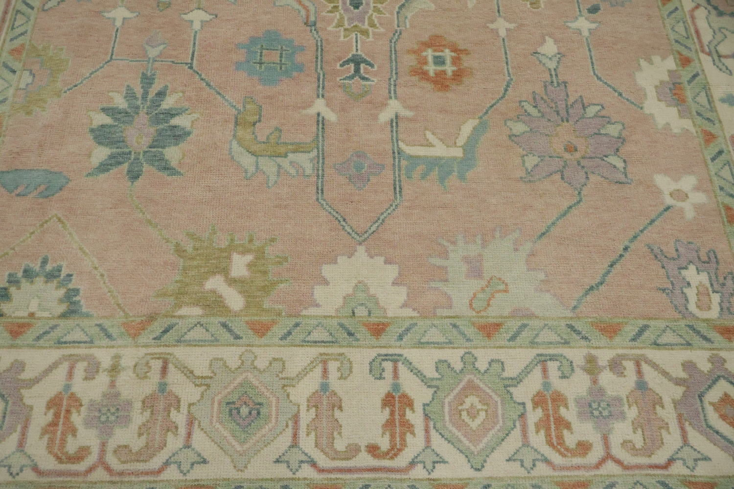 Traditional Pastel Oushak Hand Made Area Rug 9x12