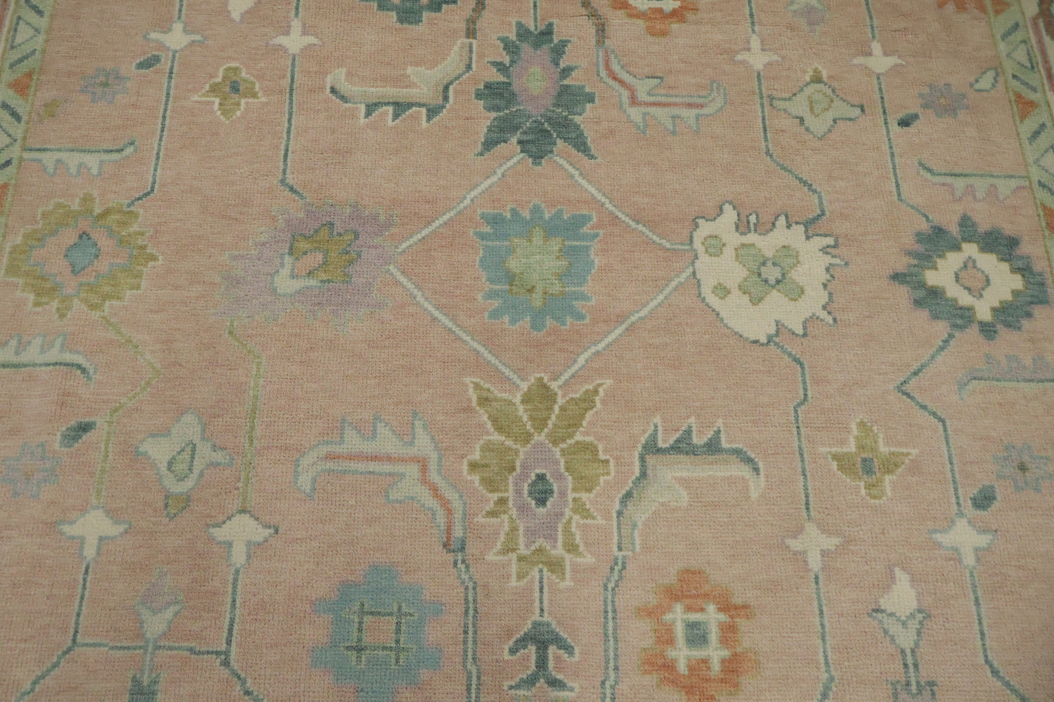 Traditional Pastel Oushak Hand Made Area Rug 9x12