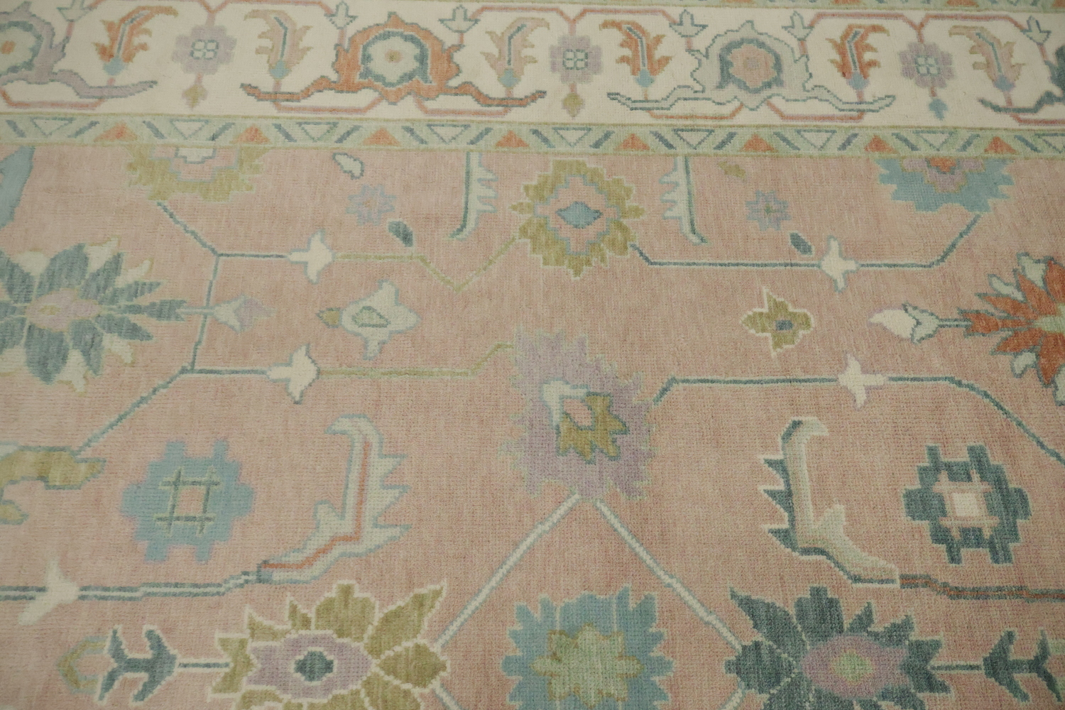 Traditional Pastel Oushak Hand Made Area Rug 9x12