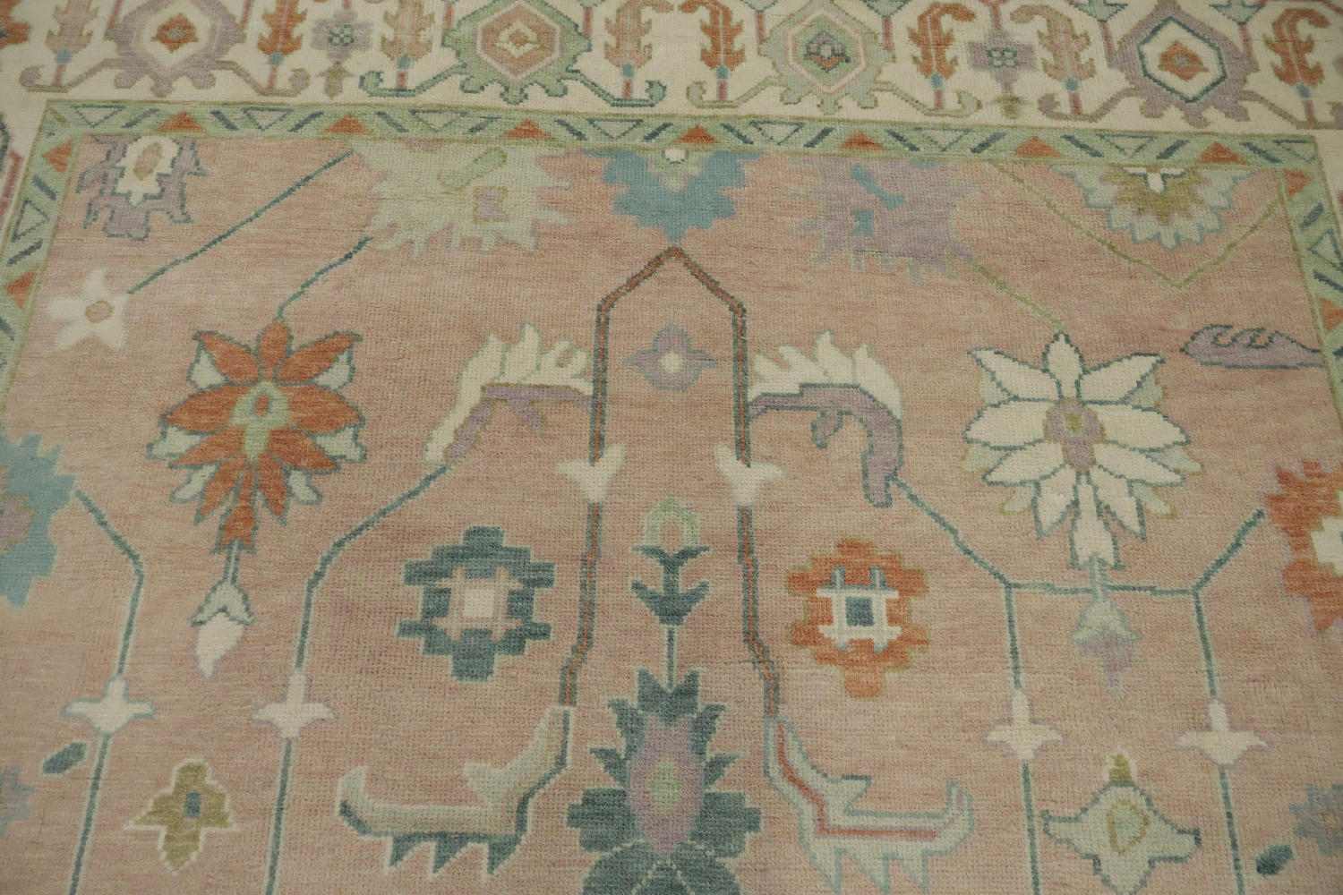 Traditional Pastel Oushak Hand Made Area Rug 9x12