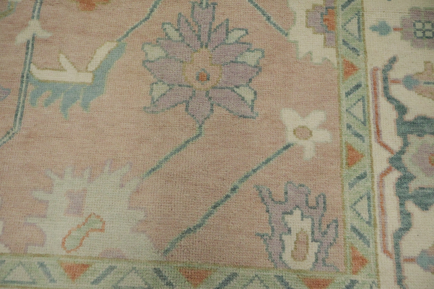 Traditional Pastel Oushak Hand Made Area Rug 9x12