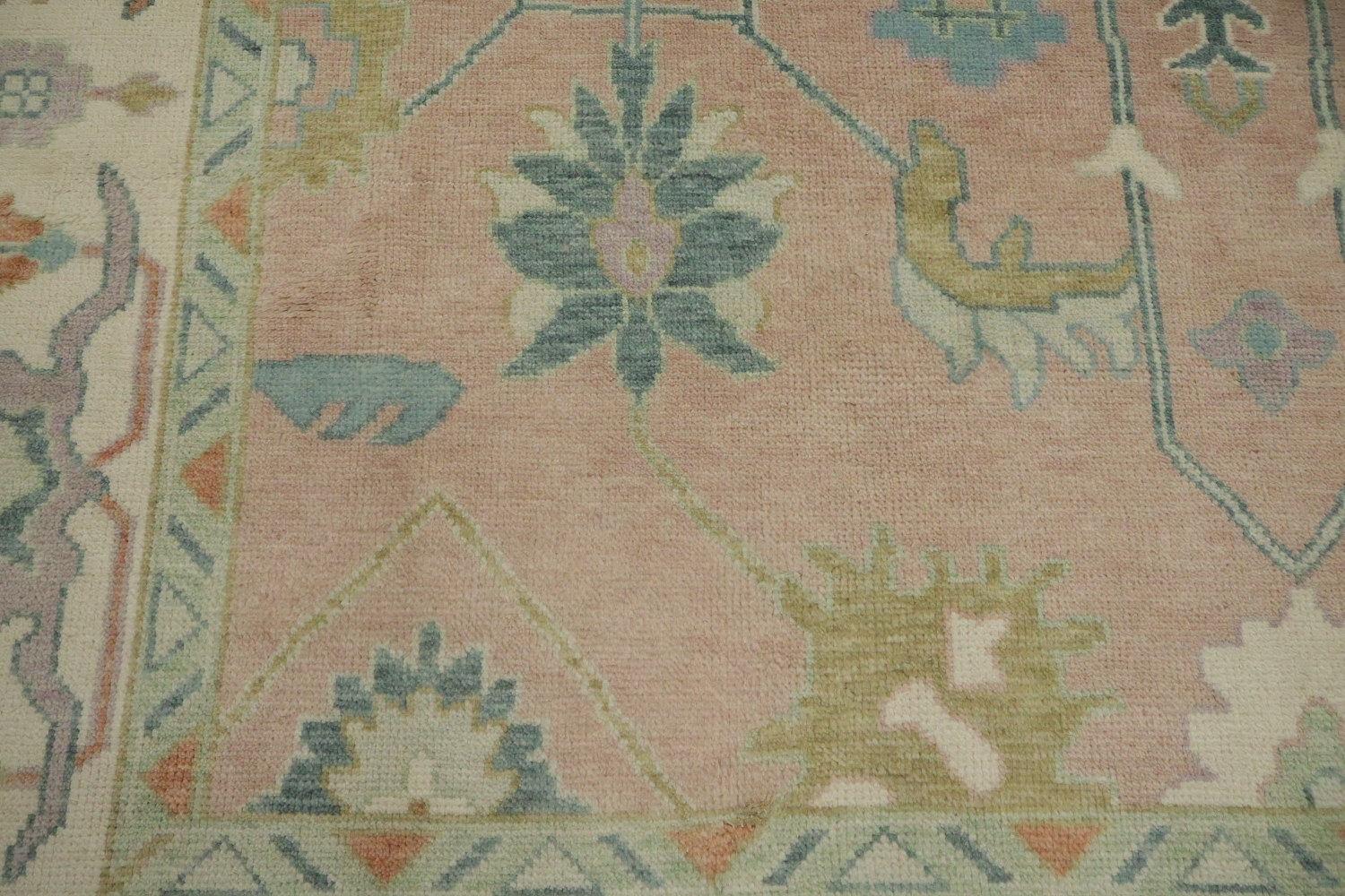 Traditional Pastel Oushak Hand Made Area Rug 9x12