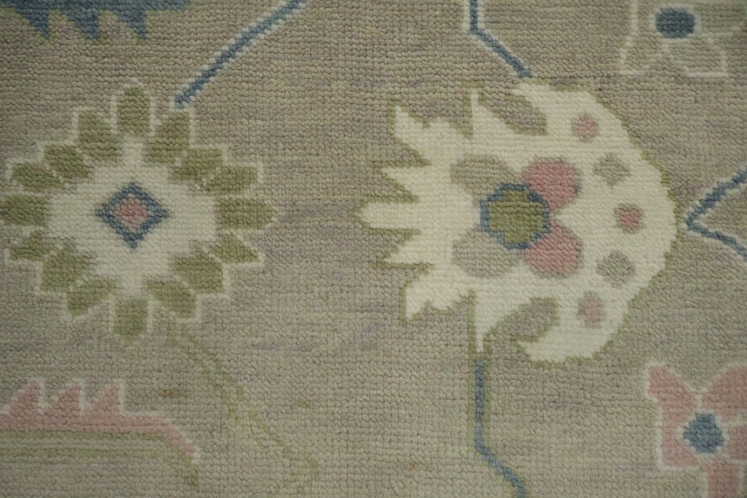 9x12 Oushak Wool Rug | Muted Green & Ivory Traditional Area Rug