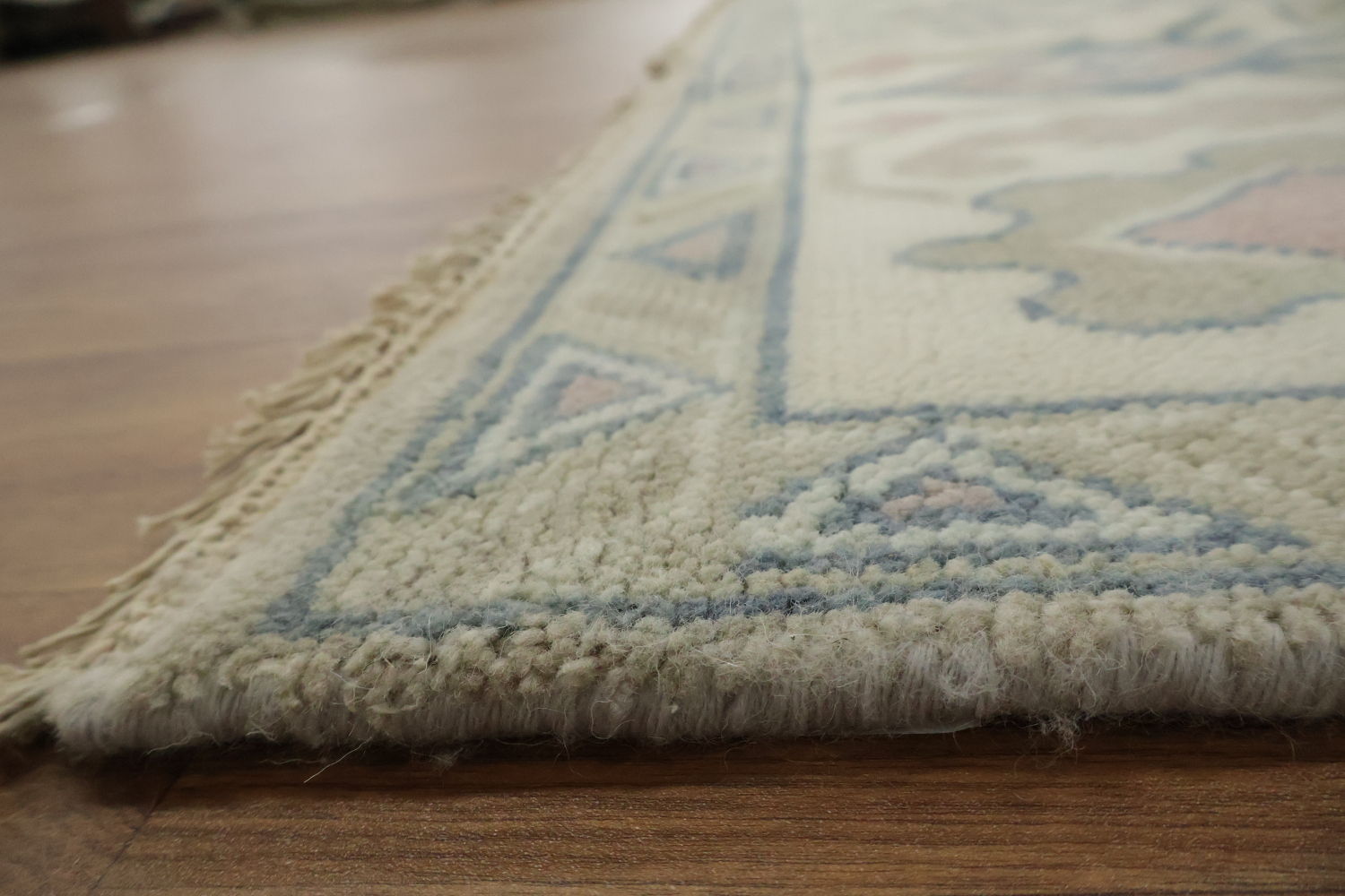 9x12 Oushak Wool Rug | Muted Green & Ivory Traditional Area Rug