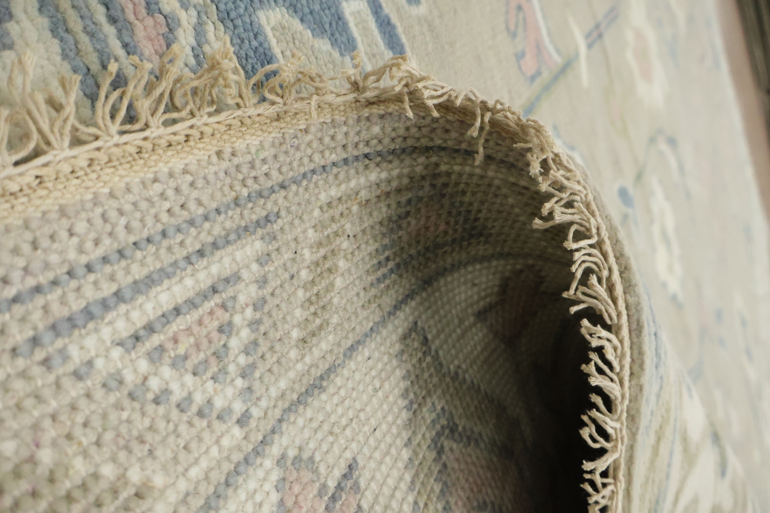 9x12 Oushak Wool Rug | Muted Green & Ivory Traditional Area Rug