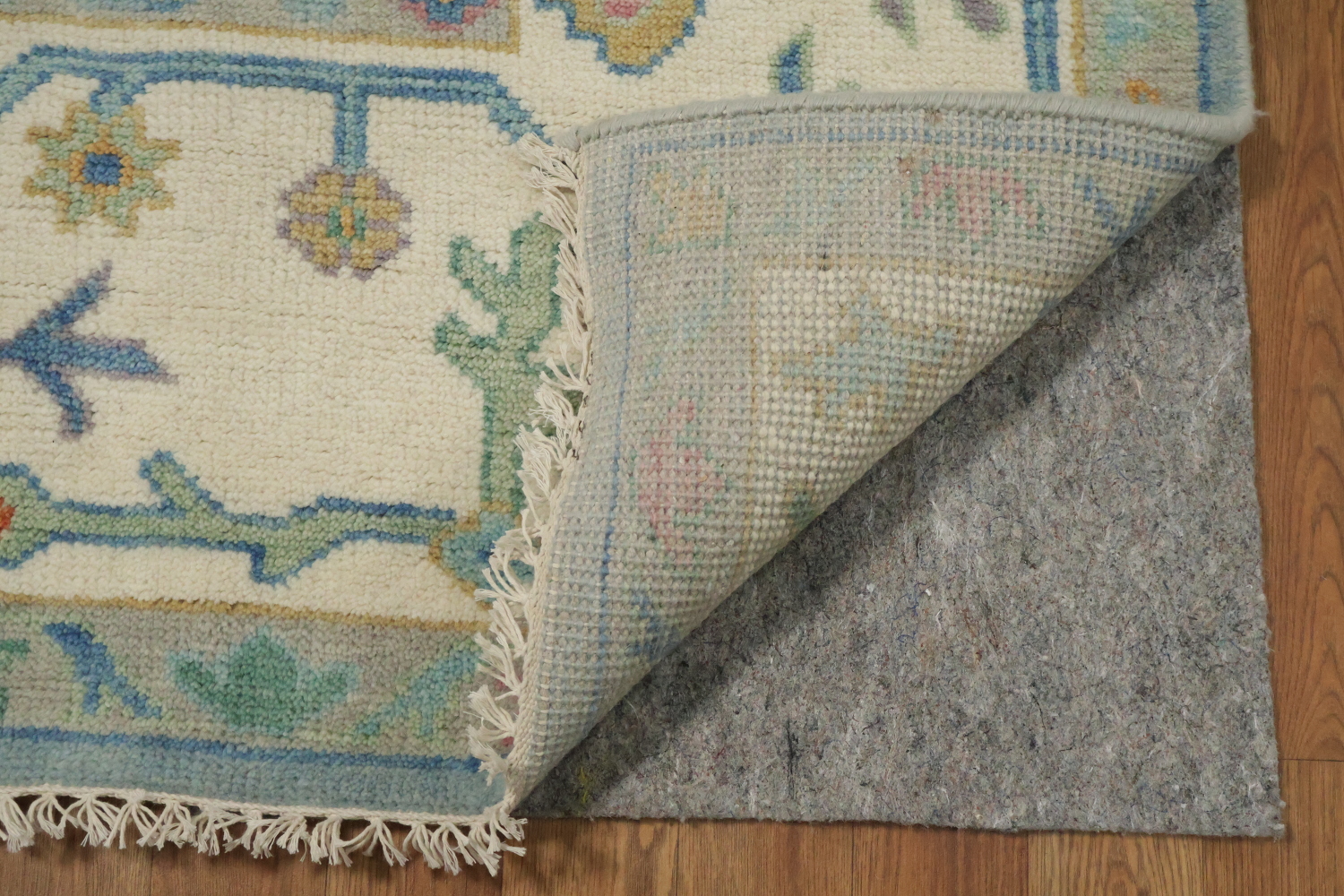 Luxury Blue Hand-Knotted Wool Area Rug with Intricate Floral Designs 8x10 ft
